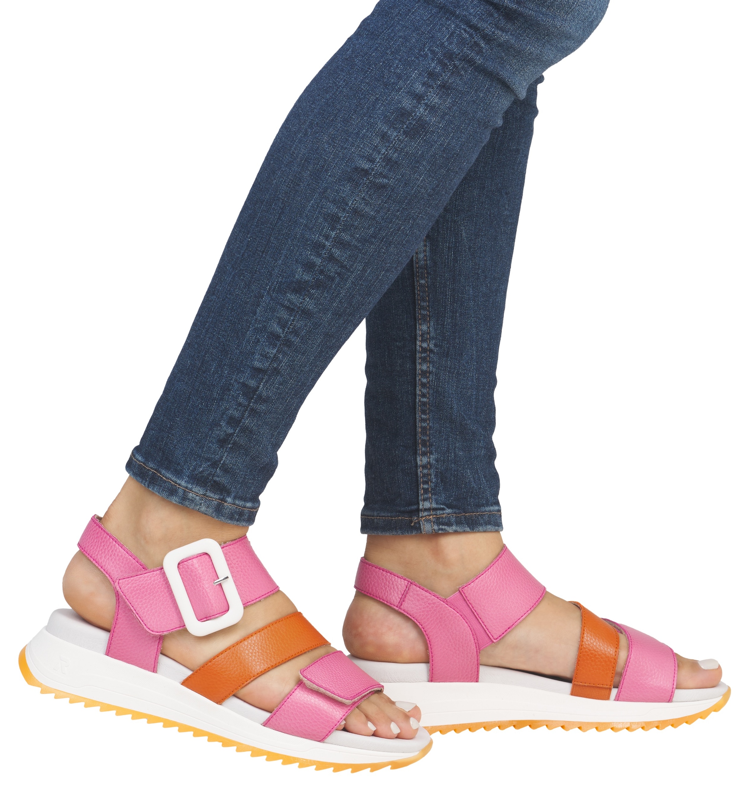 RIEKER Sport Riemchensandale, Sommerschuh, Klettschuh, Outdoorsandale mit weichem Fußbett