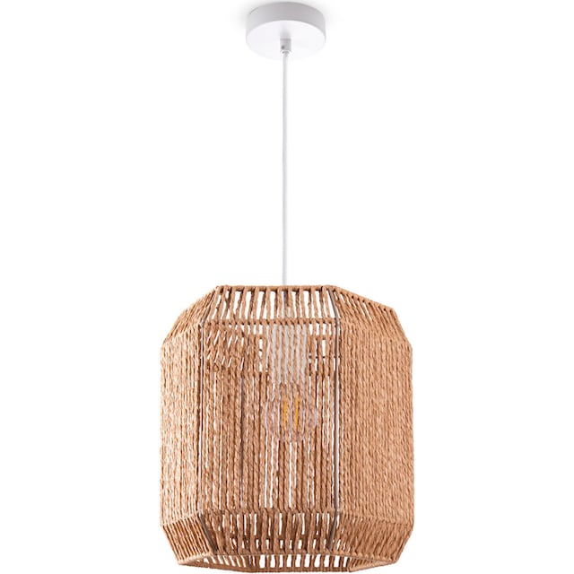 Jahren kaufen 3 Rattan Home Pendelleuchte Optik Garantie Schirm XXL Sechseckig Paco Boho mit »Hugo Papier | Wohnzimmer online Pepe«, Esszimmer