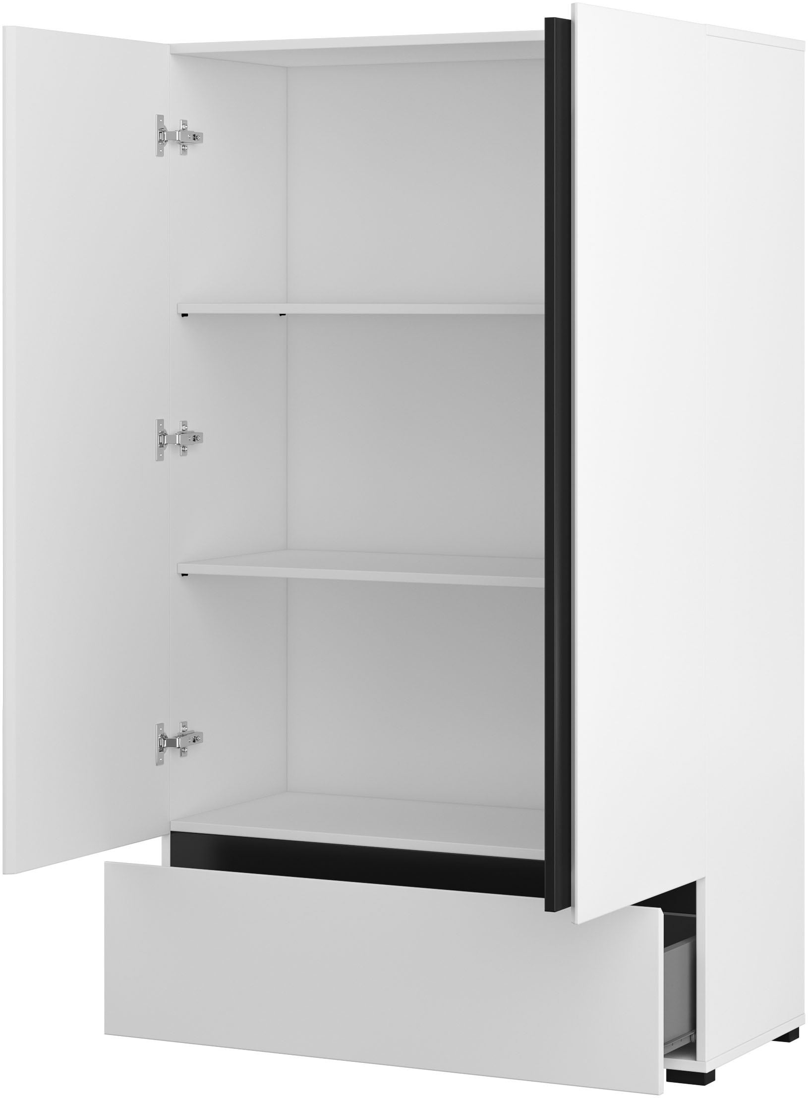 Home affaire Schlafzimmer-Set »Cross, moderne, grifflose Optik, FSC-zertifiziert«, (4 tlg., Bett 180x200cm, 2 Nachtkommoden, Schrank 2-oder 4-türig), Komplettschlafzimmer-Set