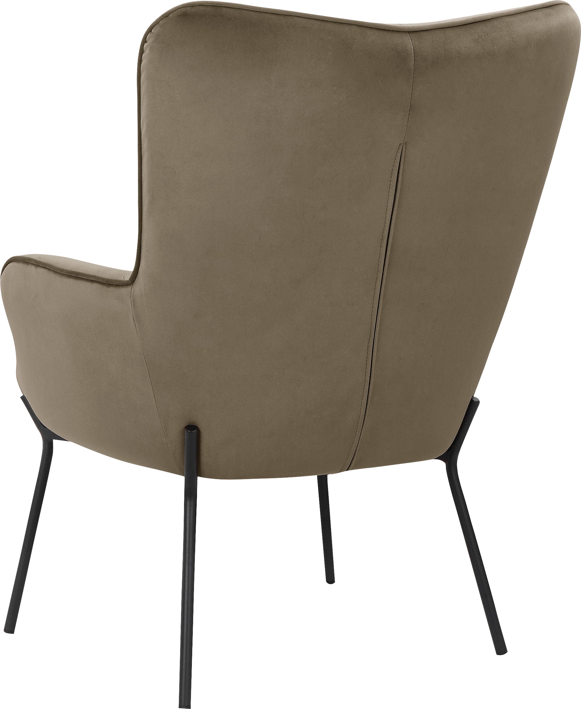 OTTO products Loungesessel »Luukas, Ohrensessel mit Metallbeinen,«, (1 St.), Stoff recyceltes Polyester, Sitz und Rücken gepolstert, Sitzhöhe 46 cm