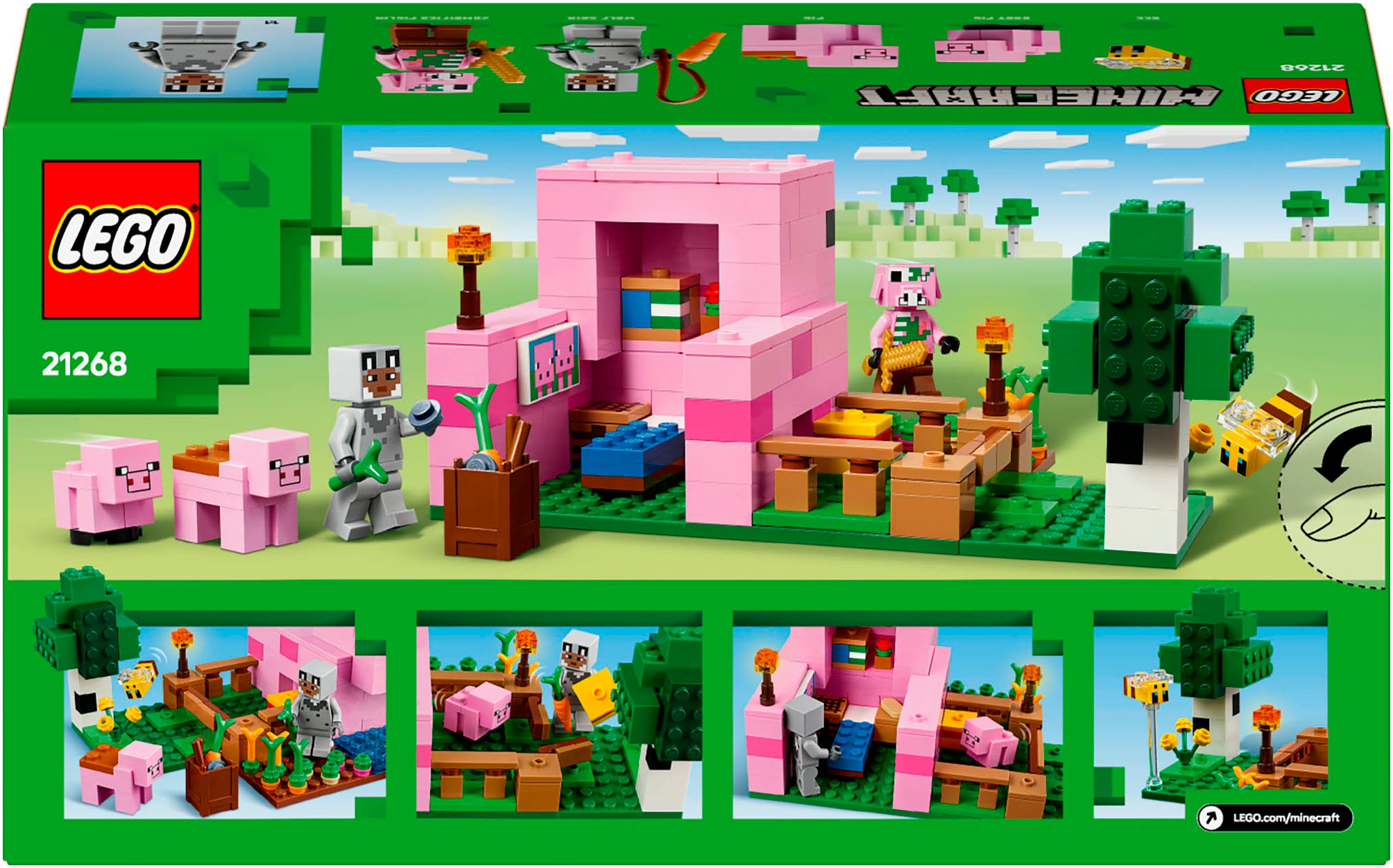 LEGO® Konstruktionsspielsteine »Das Babyschwein-Haus (21268), LEGO Minecraft«, (238 St.), Made in Europe