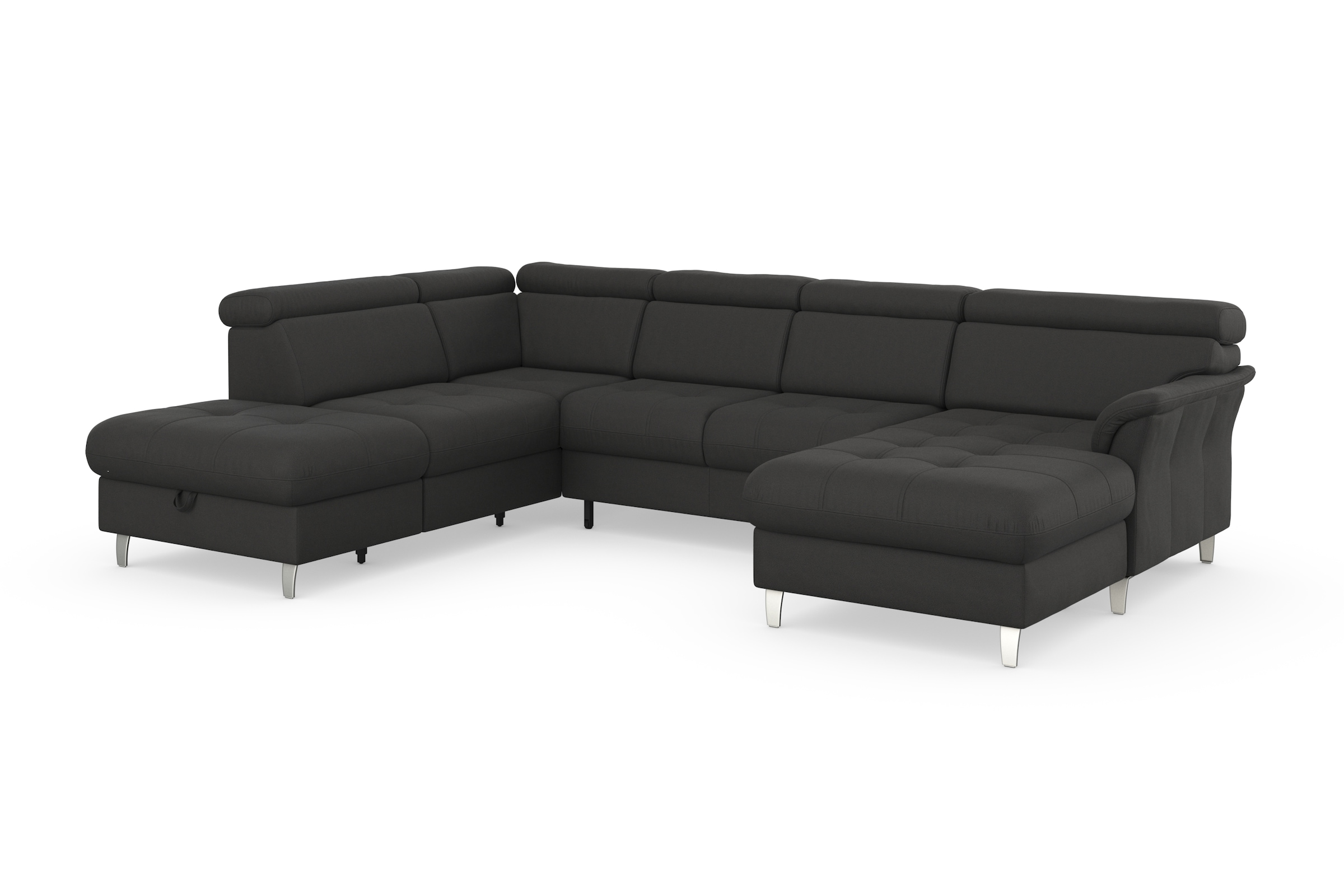 sit&more Wohnlandschaft »Marano U-Form«, inklusive Kopfteilverstellung, wahlweise mit Bettfunktion, Bettkasten