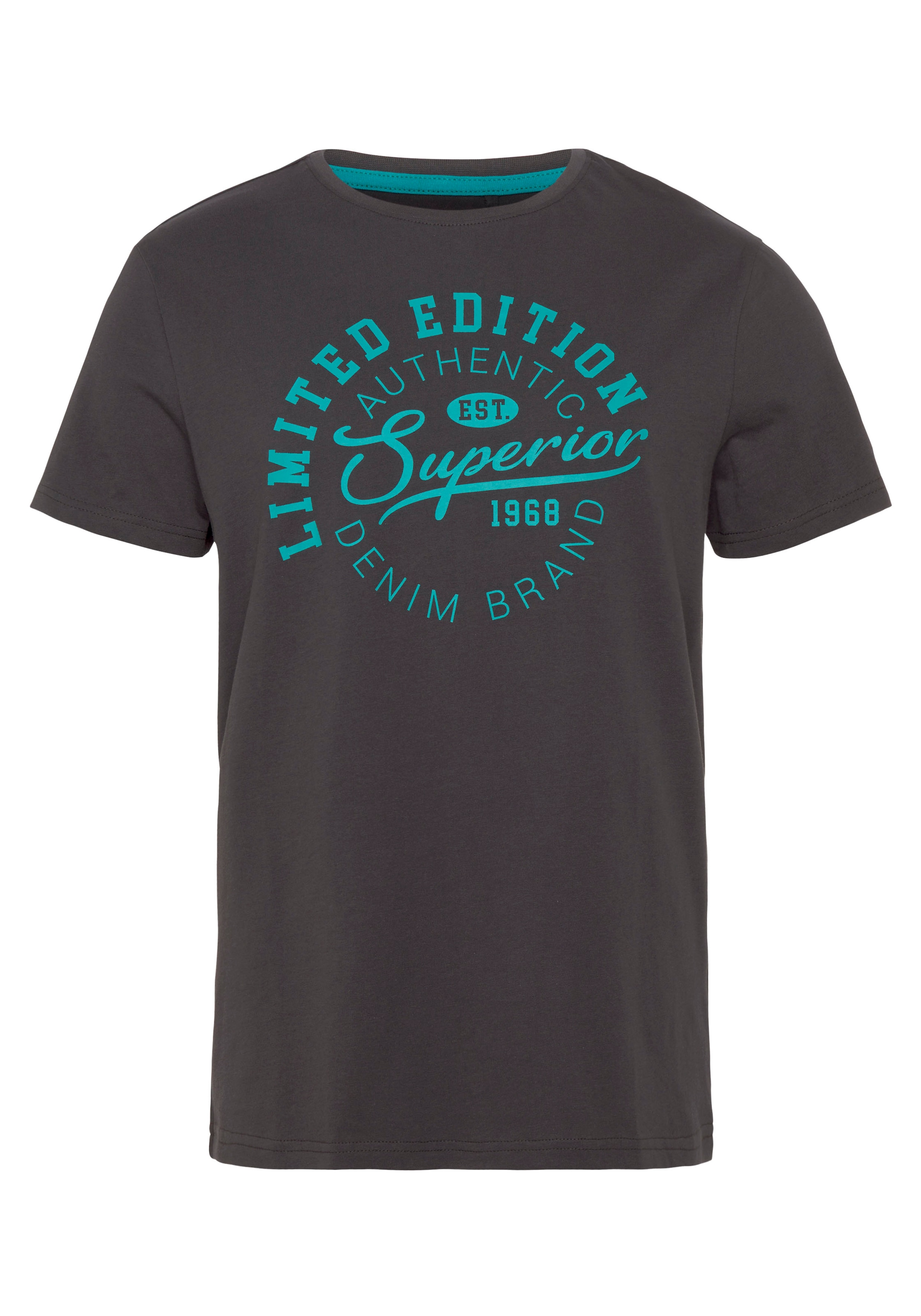 AJC T-Shirt, Kurzarm, schmale Passform, im Vintage-Design