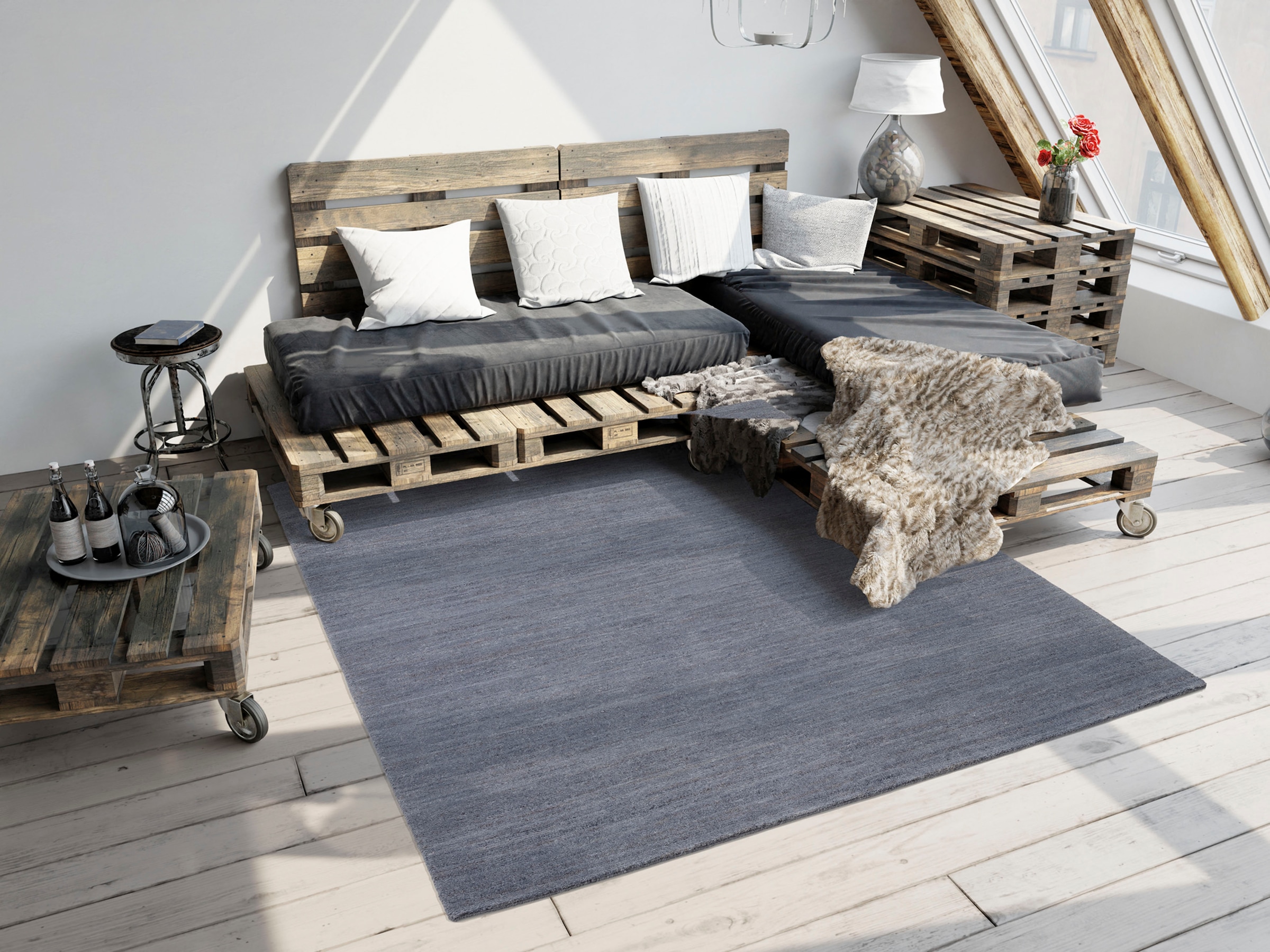 OCI DIE TEPPICHMARKE Teppich »HIMALI UNI« rechteckig 5 mm Höhe handgeknüpft, hochwertige Wolle, fußwarm, Wohnzimmer