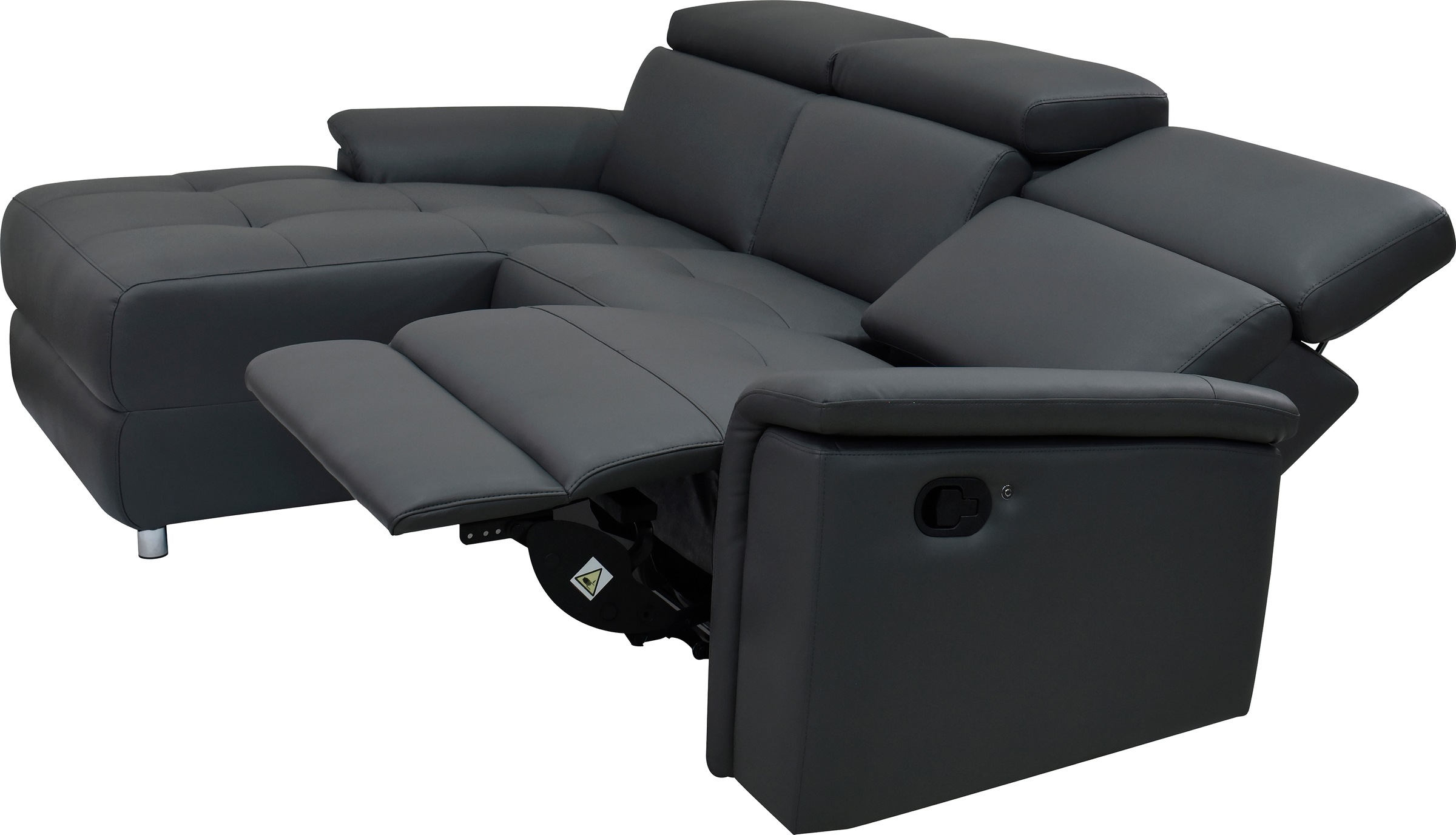 Places of Style Ecksofa »Pareli, L-Form, 259cm,m. Recamiere, Echtleder, Kunstleder, Webstoff«, man. o. elektr. Relaxfunktion, USB/Kopfteilverstellg u. LED