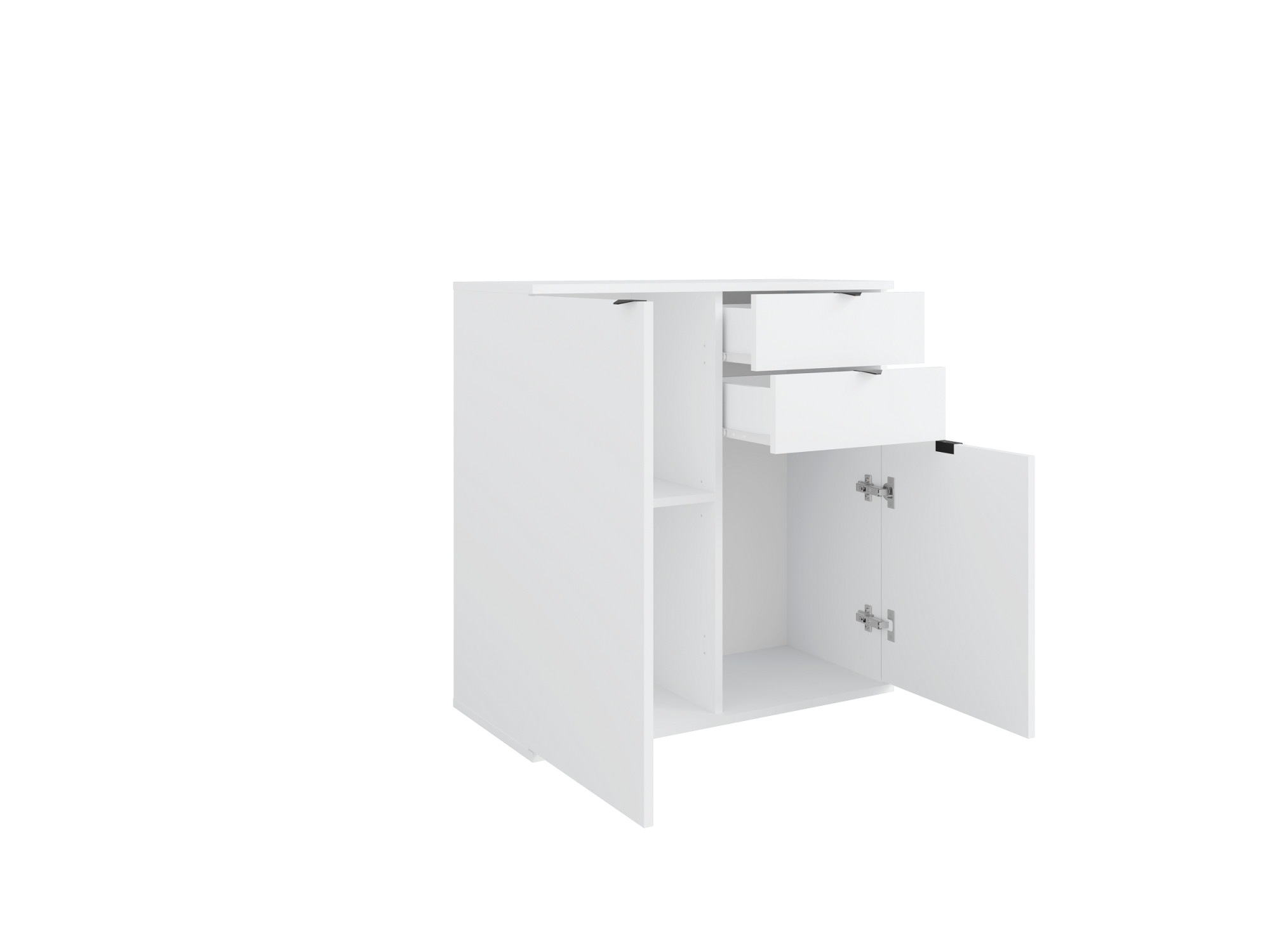 Home affaire Kommode »THALIANA Sideboard mit 2 Türen und 2 Schubladen, Breite 80 cm« Schrank in 3 Farben erhältlich, schwarze Metallgriffe, viel Stauraum