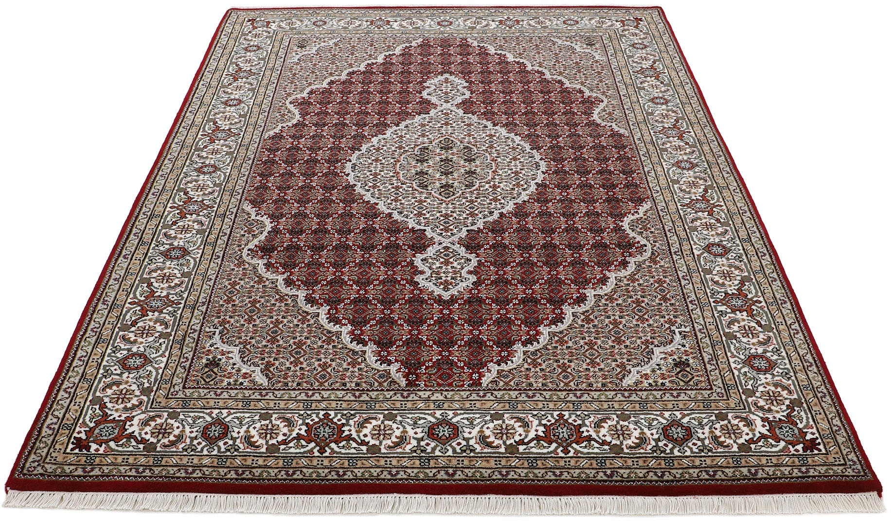 Woven Arts Orientteppich »Tabriz Mahi,  auch als Läufer«, rechteckig, 15 mm Höhe, handgeknüpft, Wohnzimmer, reine Wolle