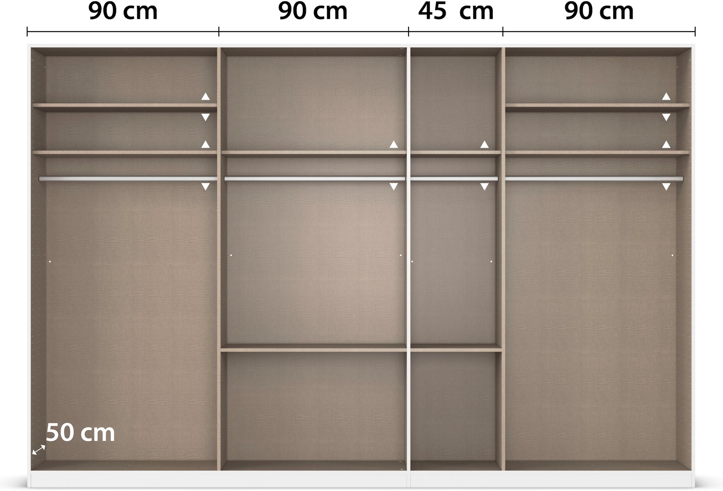 rauch Drehtürenschrank »Kleiderschrank Kleiderschränke Schrank Garderobe AGORDO mit Glasfront«, (in zwei Griff-Farben, Breiten 91-360 cm), mit Außenschubkästen, in 7 Breiten und 2 Höhen MADE IN GERMANY