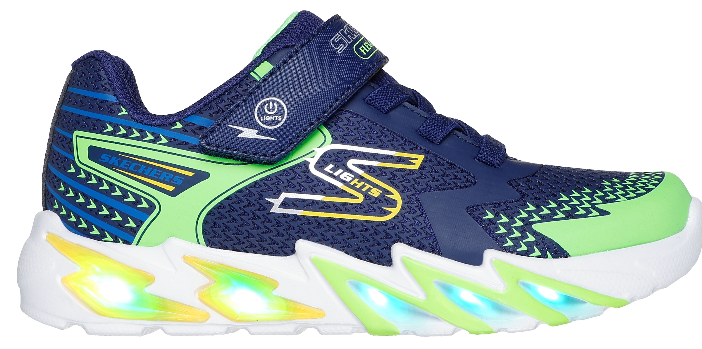 Skechers Slip-On Sneaker »FLEX-GLOW 3.0«, Sneaker, Klettschuh, Kindergartenschuh mit auffälliger Sohle