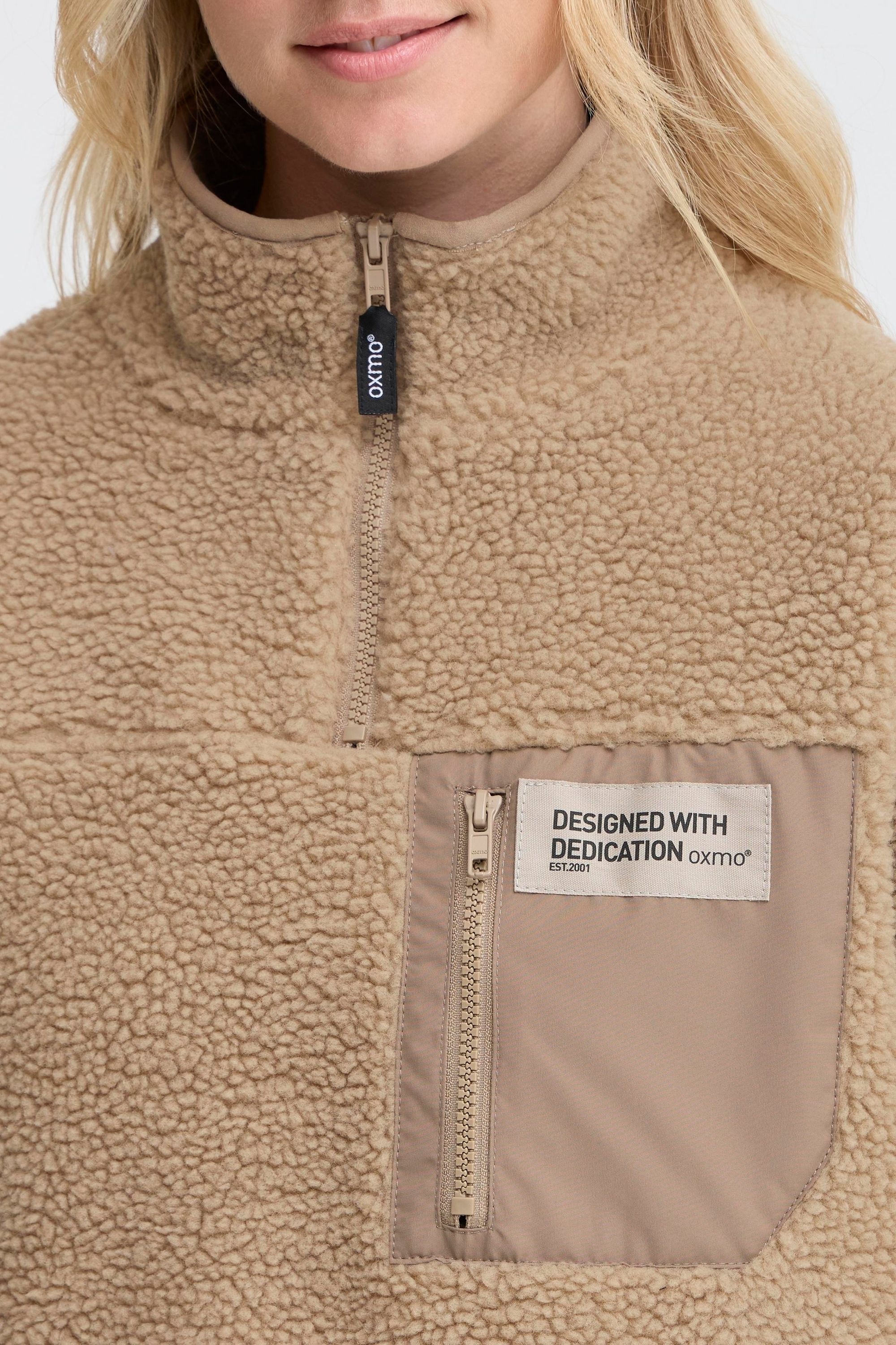 OXMO Plüschjacke »Plüschjacke OXABBY HALFZIP«