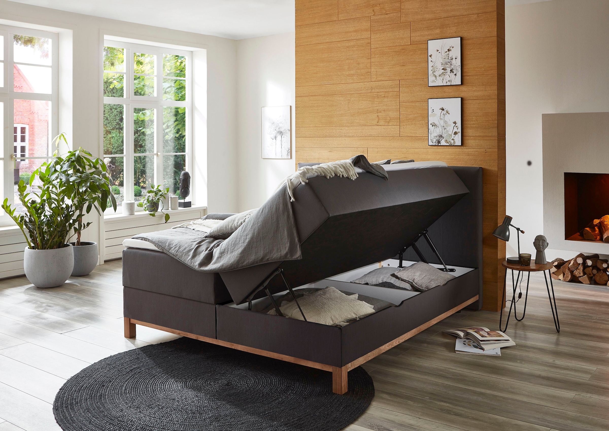meise.möbel Boxspringbett »Catania«, mit Bettkasten und Topper