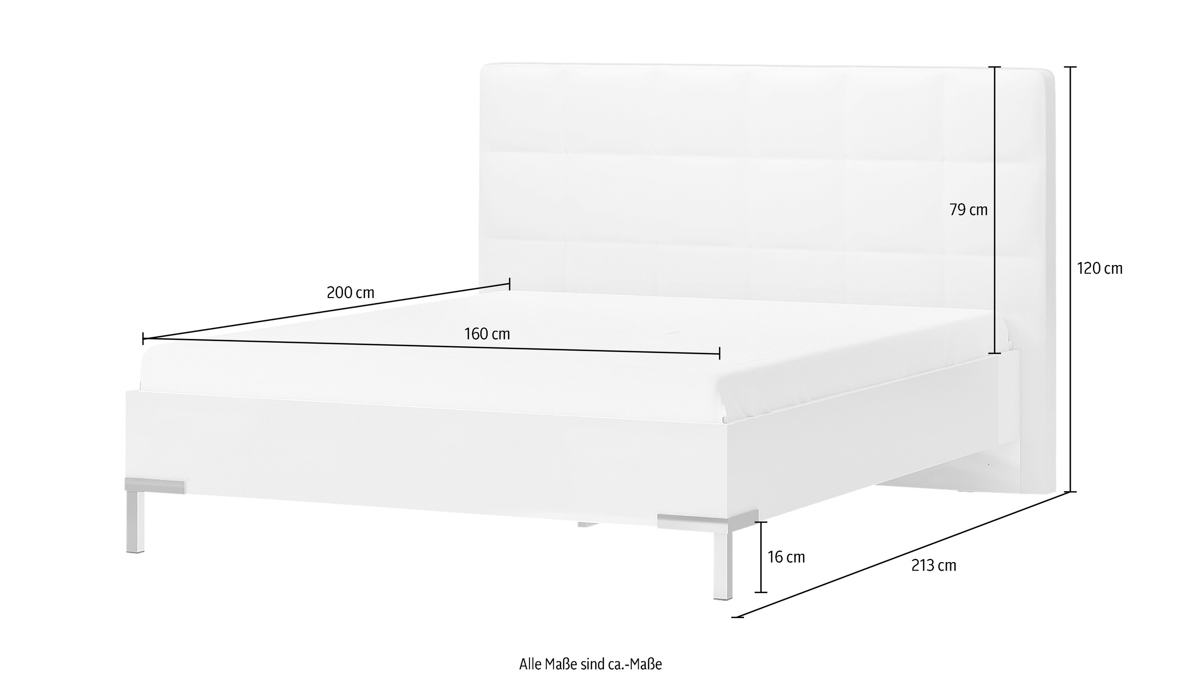 Places of Style Bett »Piano, Liegefläche 160x200 oder 180x200cm, FSC-zertifiziert«, mit gepolstertem Kopfteil, UV Lackierung hochglanz beige oder weiß