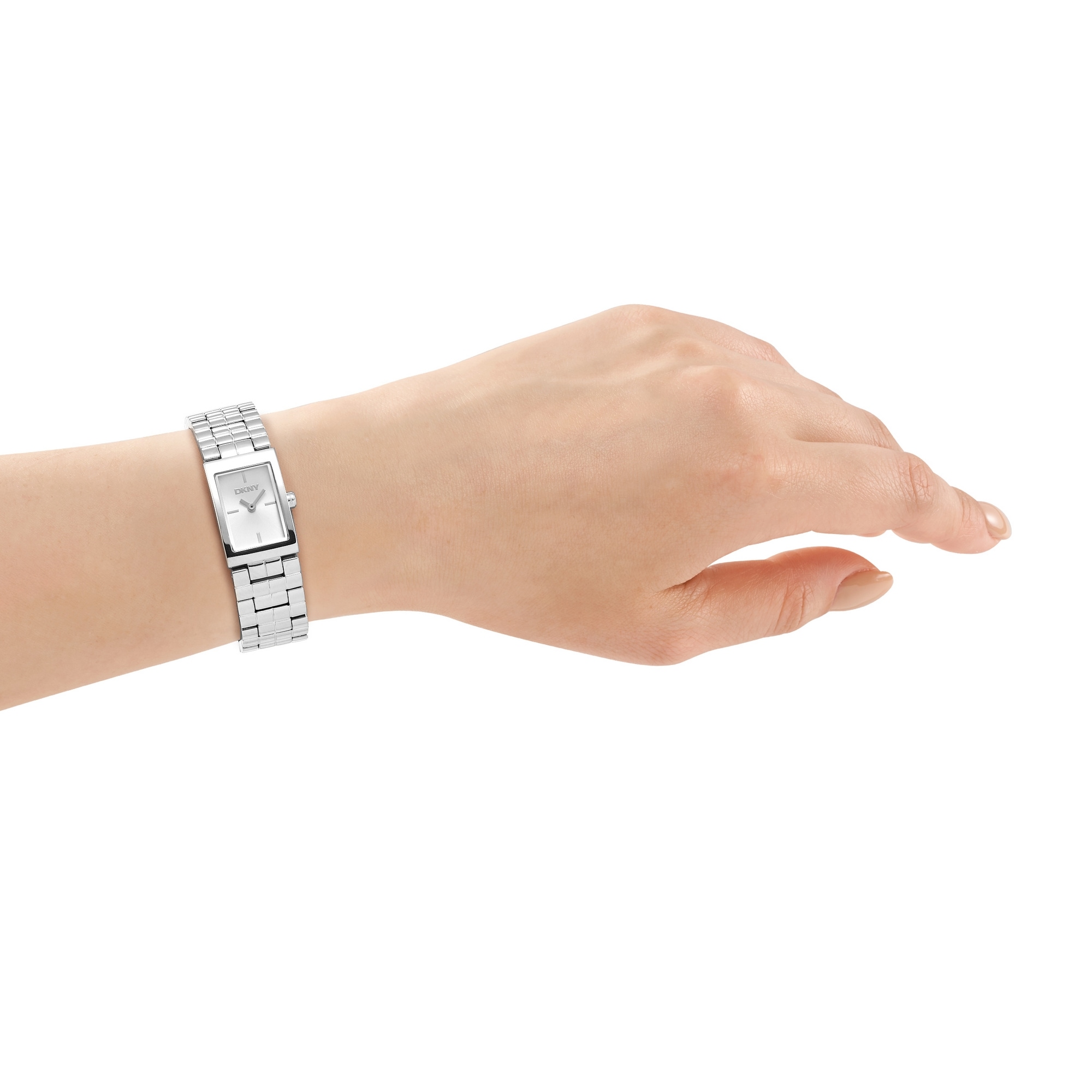 DKNY Quarzuhr »Signature square Watch« Armbanduhr, Damenuhr, Edelstahlarmband, analog