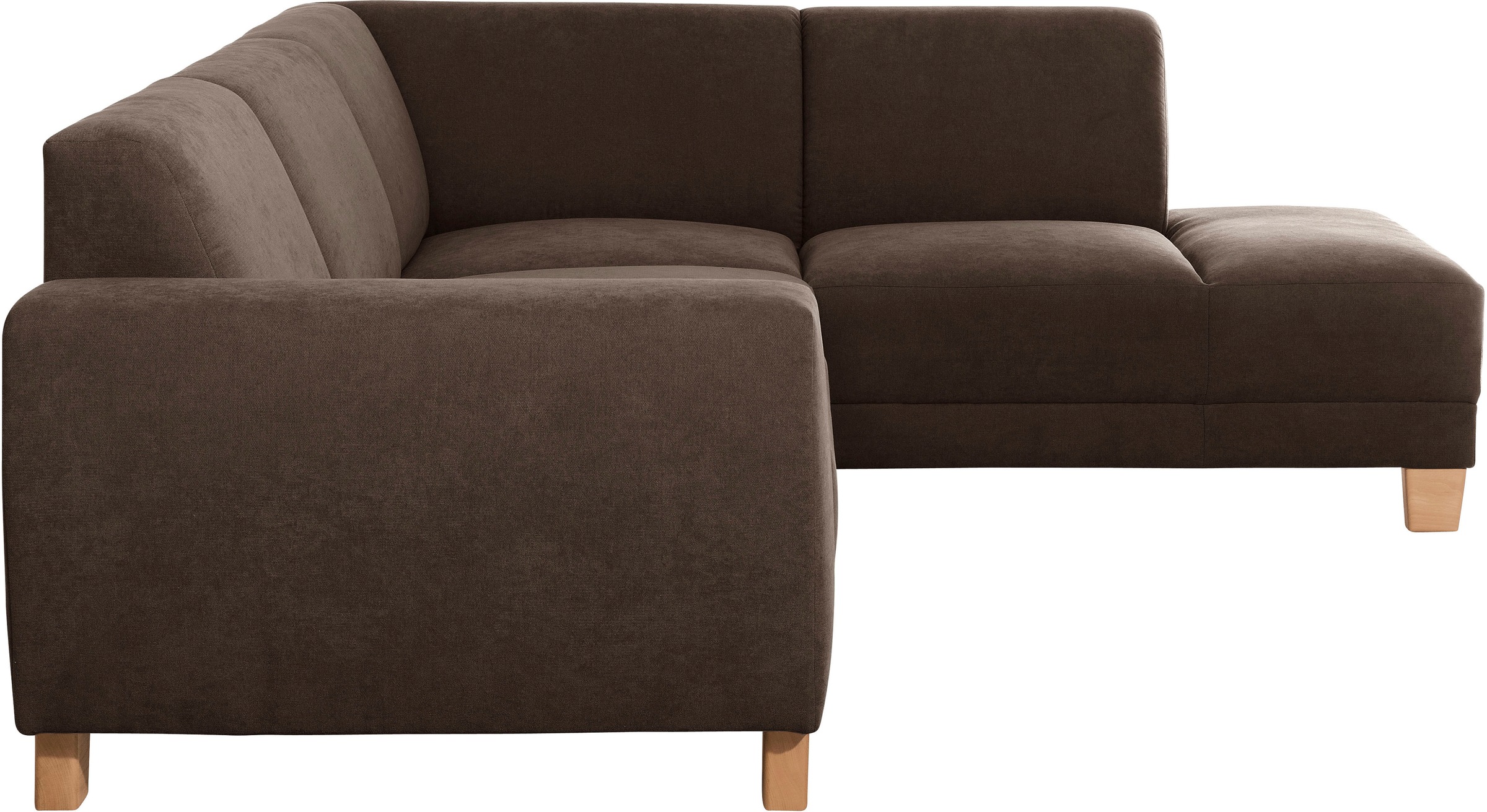 Max Winzer® Ecksofa »Blackpool modern, mittlere Sitzhärte mit hochwertiger Schaumpolsterung«, Lounge-Charakter durch niedrigen, leicht gewölbten Rücken