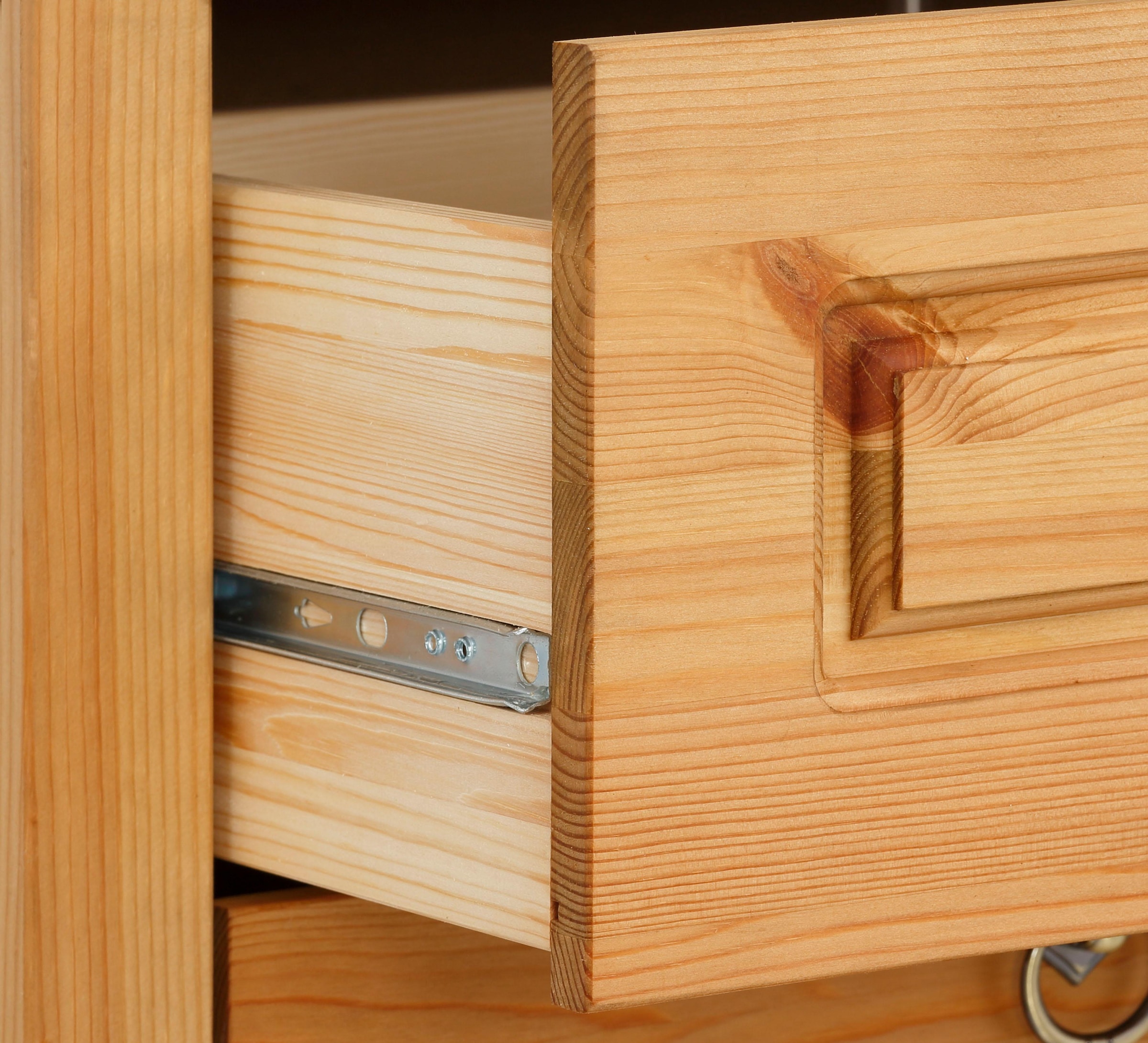 OTTO home Schuhschrank »Basilico« aus massiver Kiefer, FSC®, Breite 90 cm, mit Schublade, Kassettenoptik