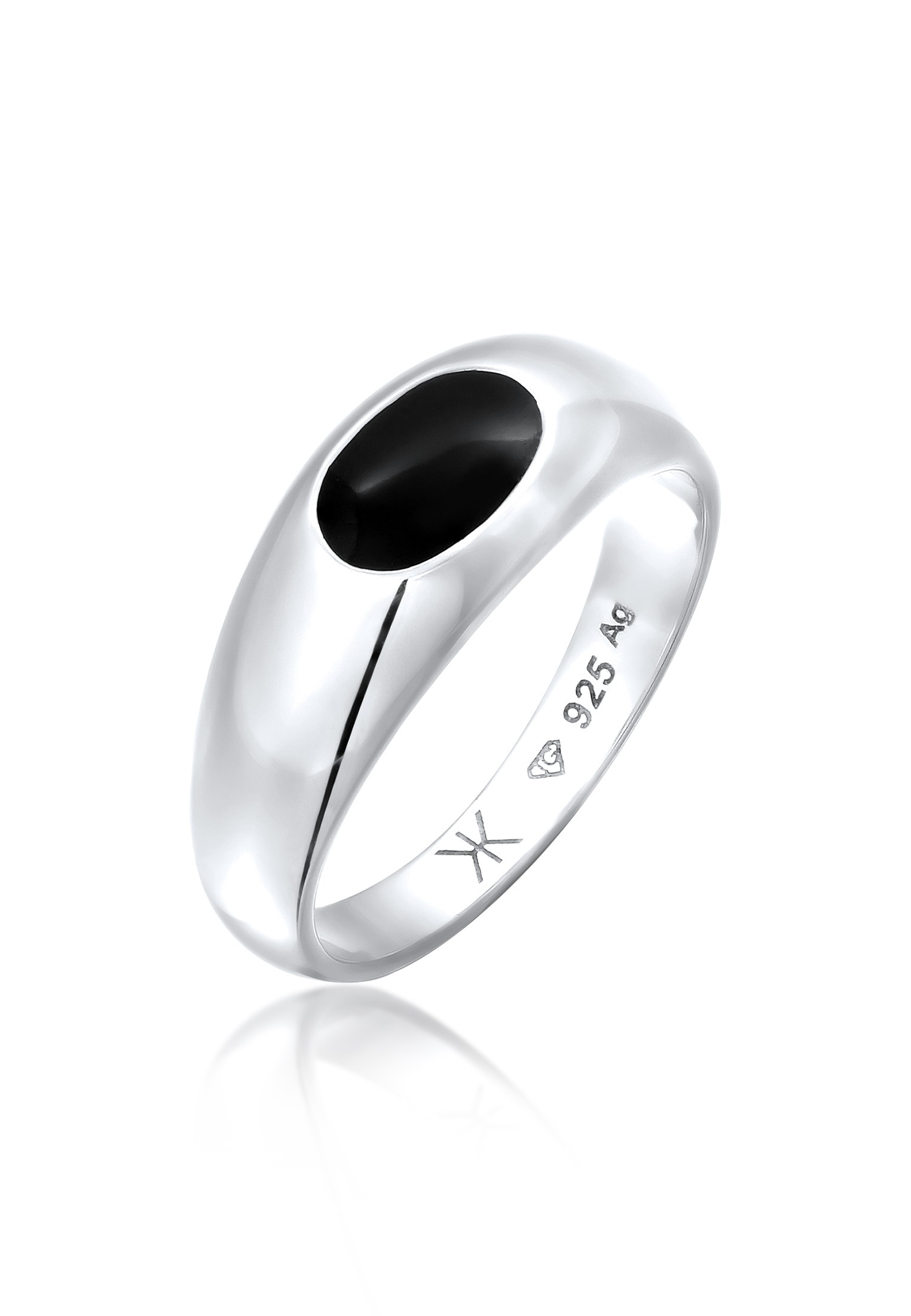 Kuzzoi Siegelring »Ring Siegelring Emaille Oval 925 Sterling Silber«