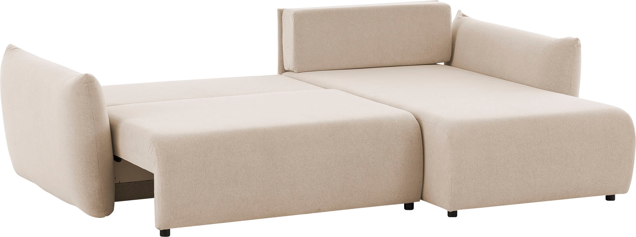 INOSIGN Ecksofa »MAVAS Schlafsofa mit Bettkasten, L-Form,«, ca.257/127cm (Liegefläche 212/145 cm), Cord, Chenille, Struktur