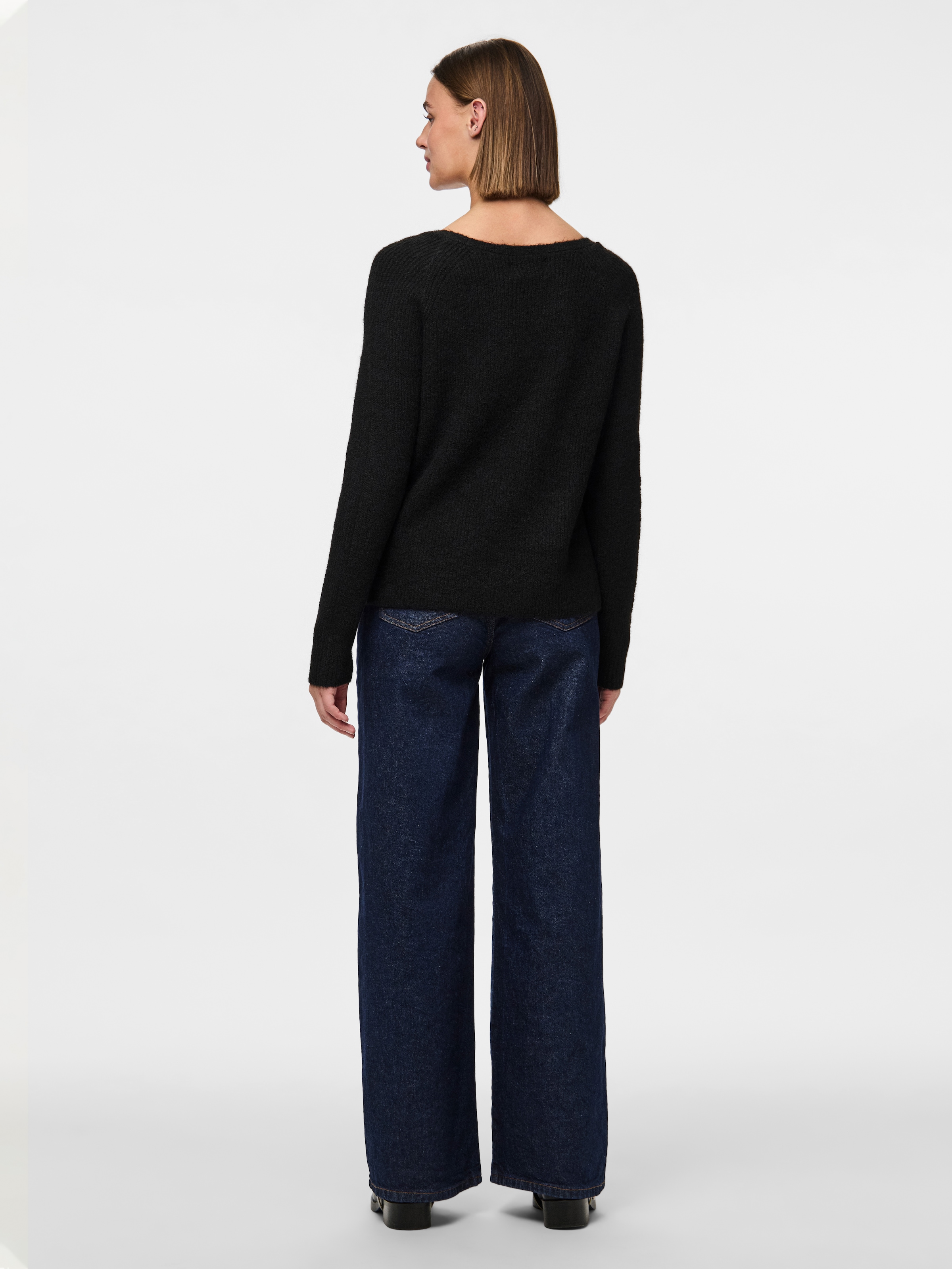 pieces V-Ausschnitt-Pullover »PCELLEN LS V-NECK KNIT NOOS BC« mit Wolle