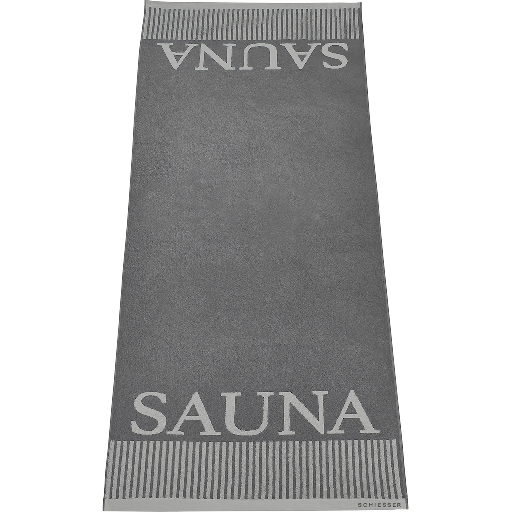 Schiesser Saunatuch »Rom«, (1 St.), Sauna-Aufschrift