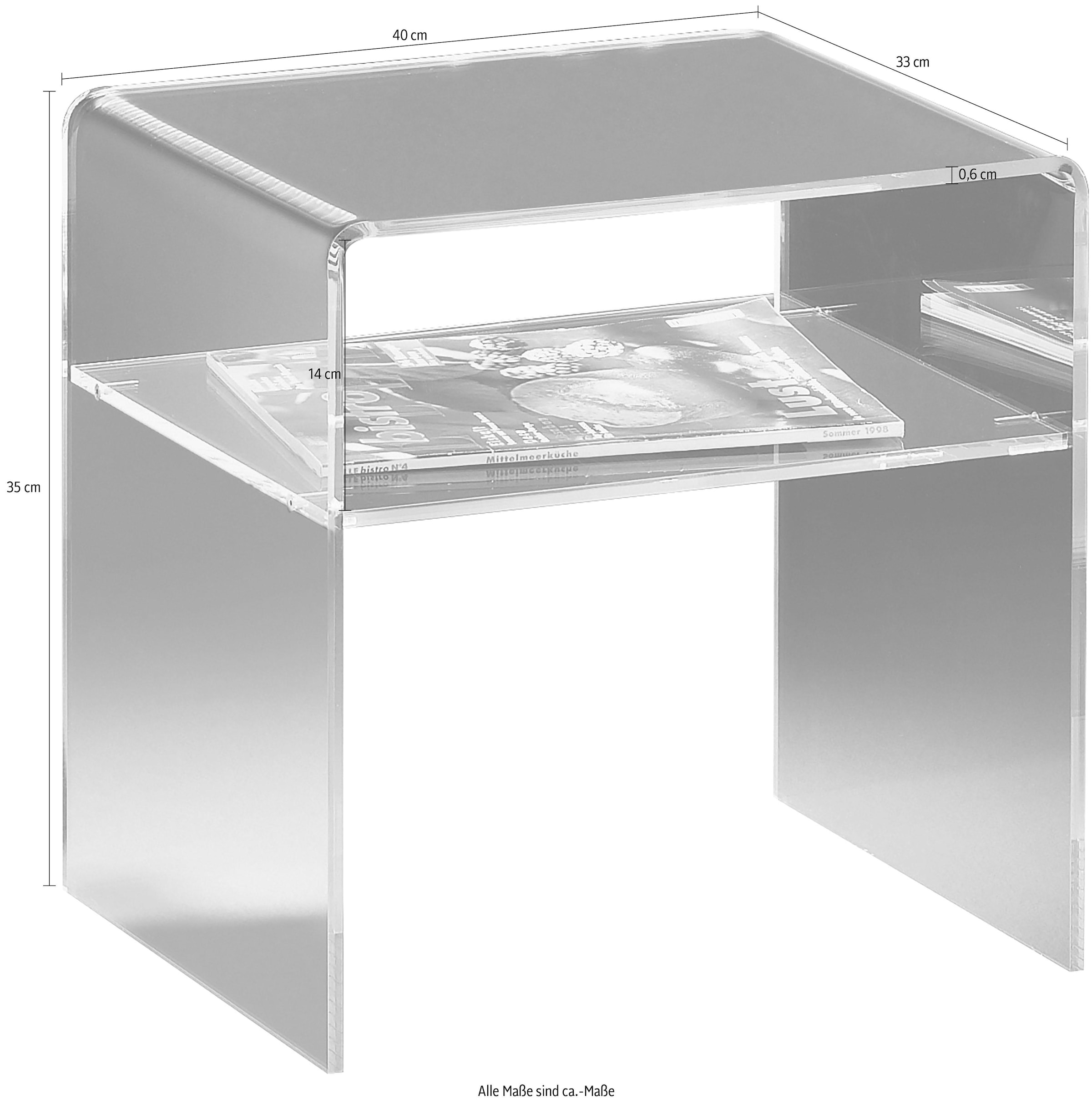 Places of Style Beistelltisch »Remus«, mit Ablagefach, aus Acrylglas