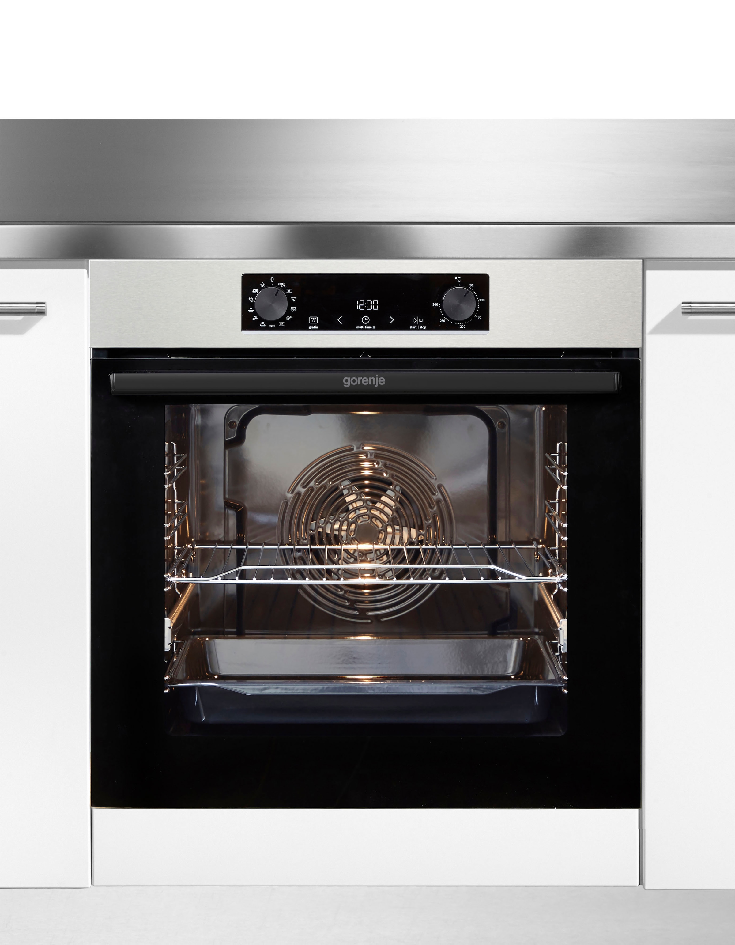 GORENJE Backofen-Set »BOSB737OTX« mit 1-fach-Teleskopauszug Aqua Clean Pizzafunktion mit 300 °C – perfekt für Pizza, Focaccia und mehr!