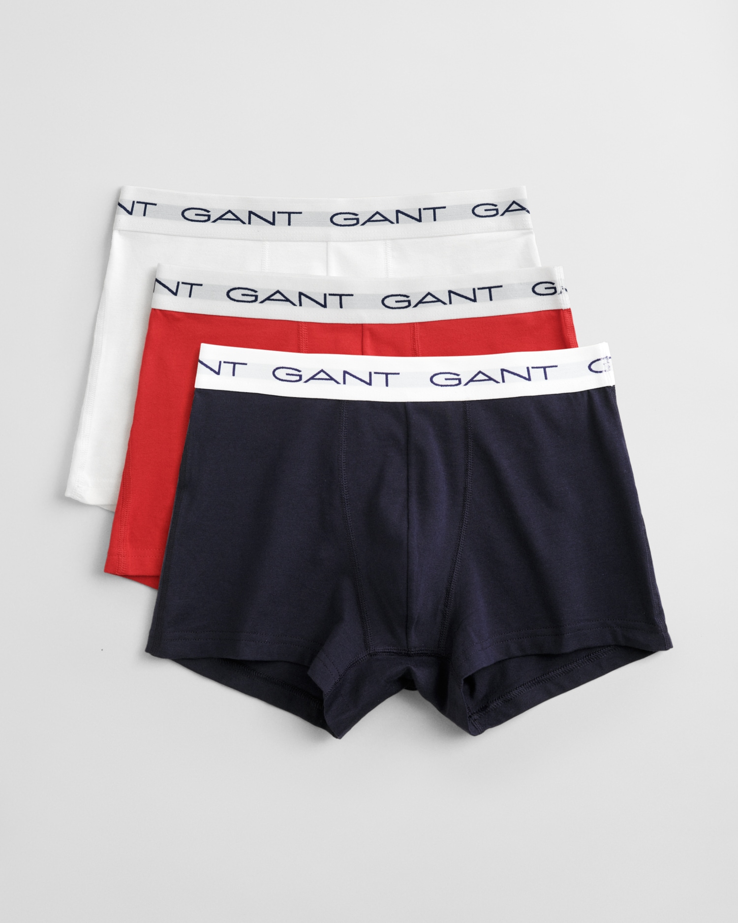 Gant Boxershorts, (Packung, 3 St., 3), mit elastischem Logobund