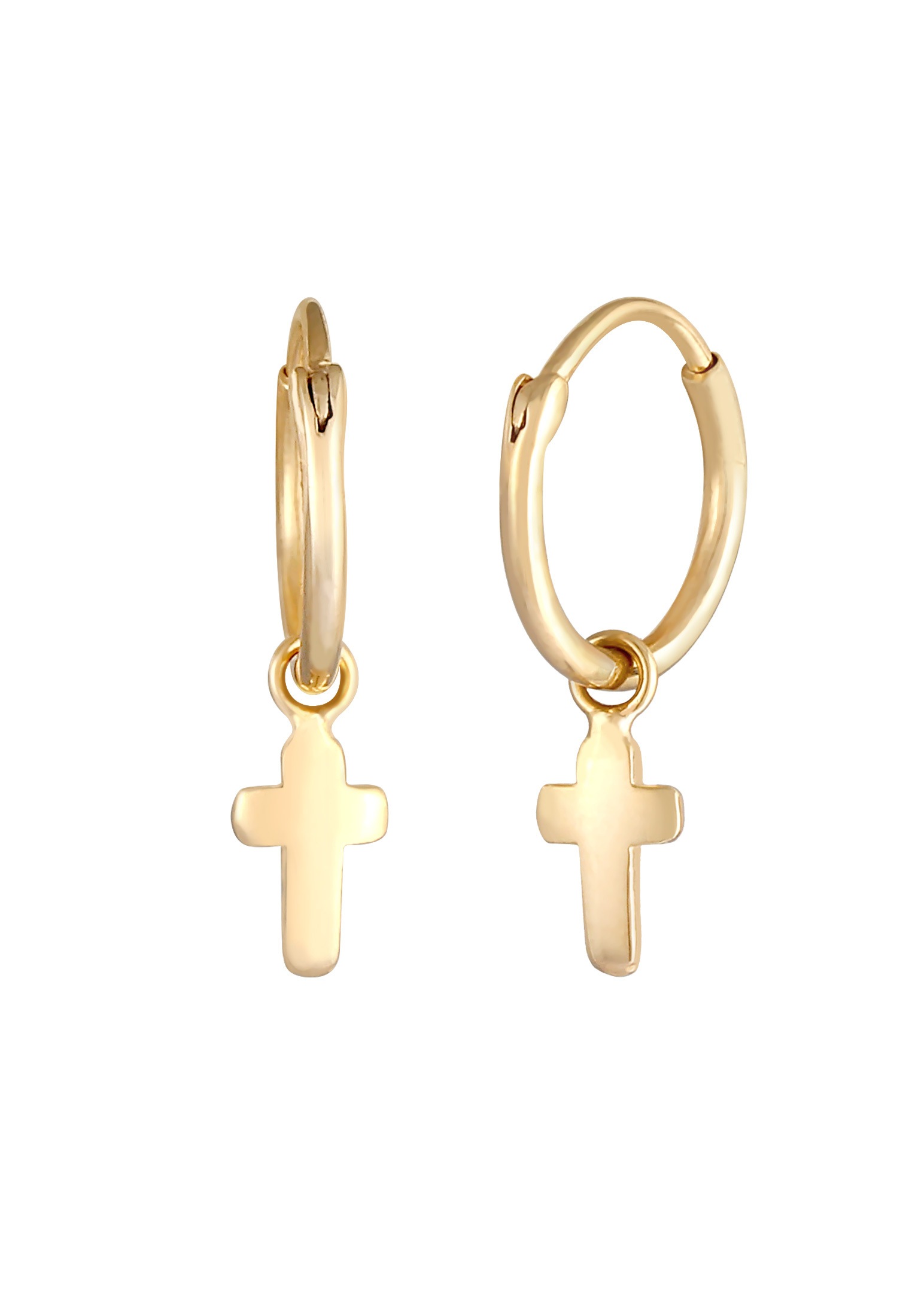 Elli Paar Ohrhänger »Ohrringe Creolen Kreuz Religion Einhänger 925 Silber«