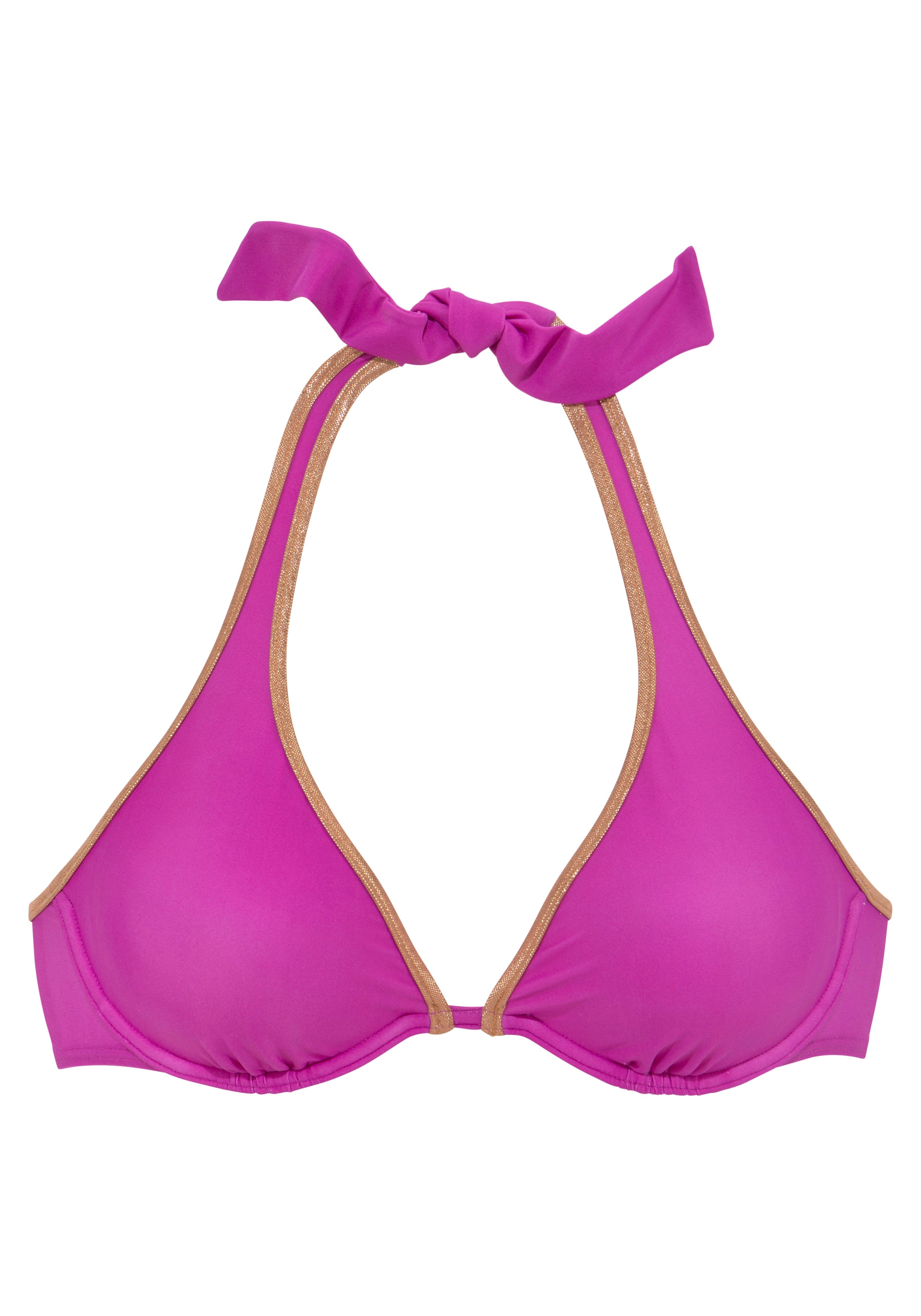 Bruno Banani Bügel-Bikini-Top »Milano«, mit kupferfarbener Paspel