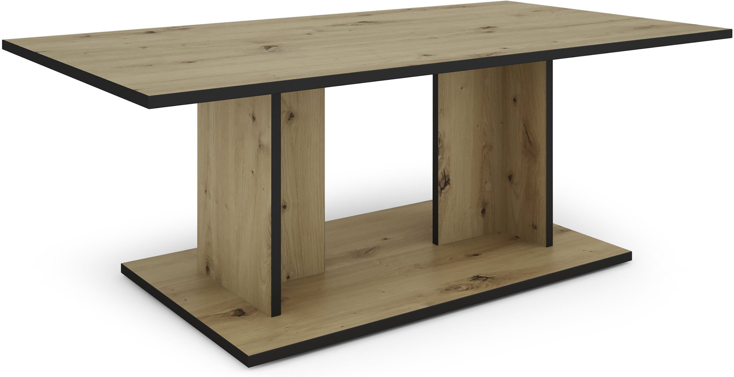 byLIVING Couchtisch »TOM« Eiche-Optik oder Weiß, Kante schwarz, Belastbarkeit 40 kg, B: 110 cm
