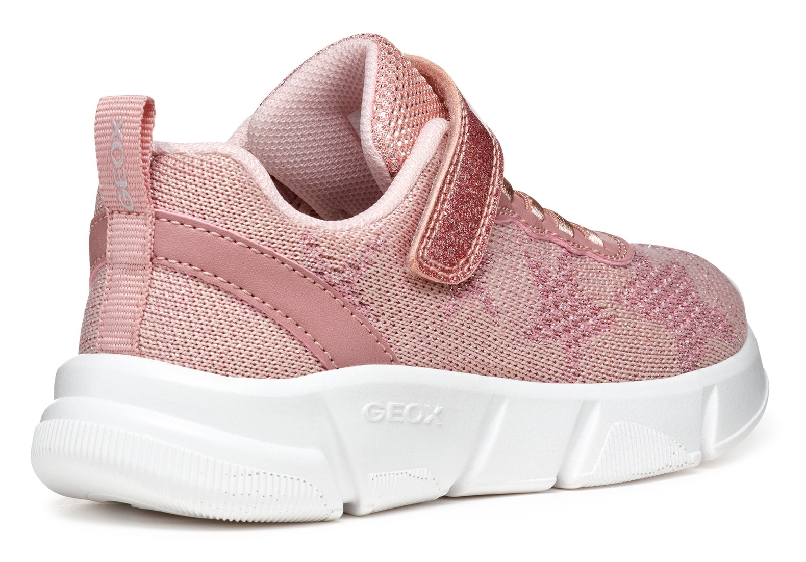 Geox Sneaker »J ARIL GIRL«, Knitwear Sneaker, Klettschuh mit glitzerndem Klettriegel