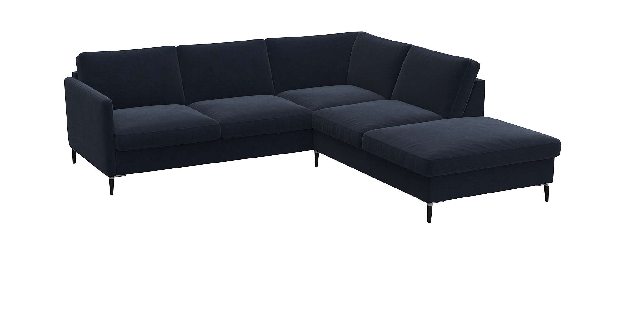 FLEXLUX Ecksofa »Fiore, L-Form«, schmale Armlehnen, Füße Alu/schwarz, B/T 234/225cm, Kaltschaum im Sitz