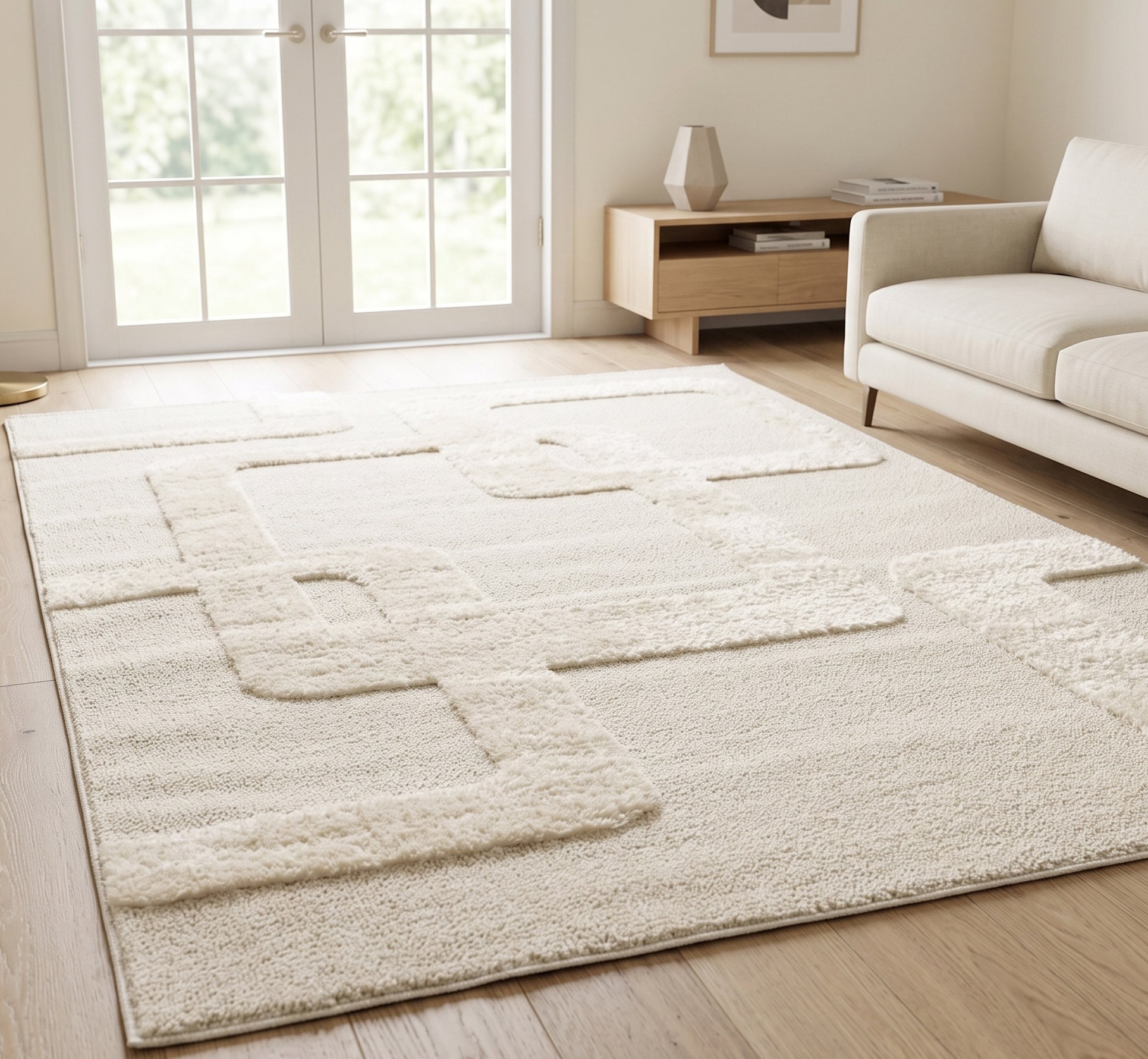 OTTO home Teppich »Modea, geometrisches Muster, 3D« rechteckig 20 mm Höhe Ton-in-Ton, Hoch-Tief, weich, Wohnzimmer, Schlafzimmer