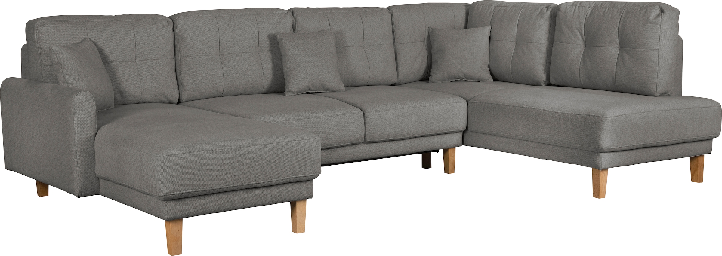 Home affaire Wohnlandschaft »TRIPLO U-Form wahlweise mit Schlaffunktion, B/T/H: 310/192/90 cm«, Schlafsofa, auch mit Bettkasten, Steppung im Rückenkissen