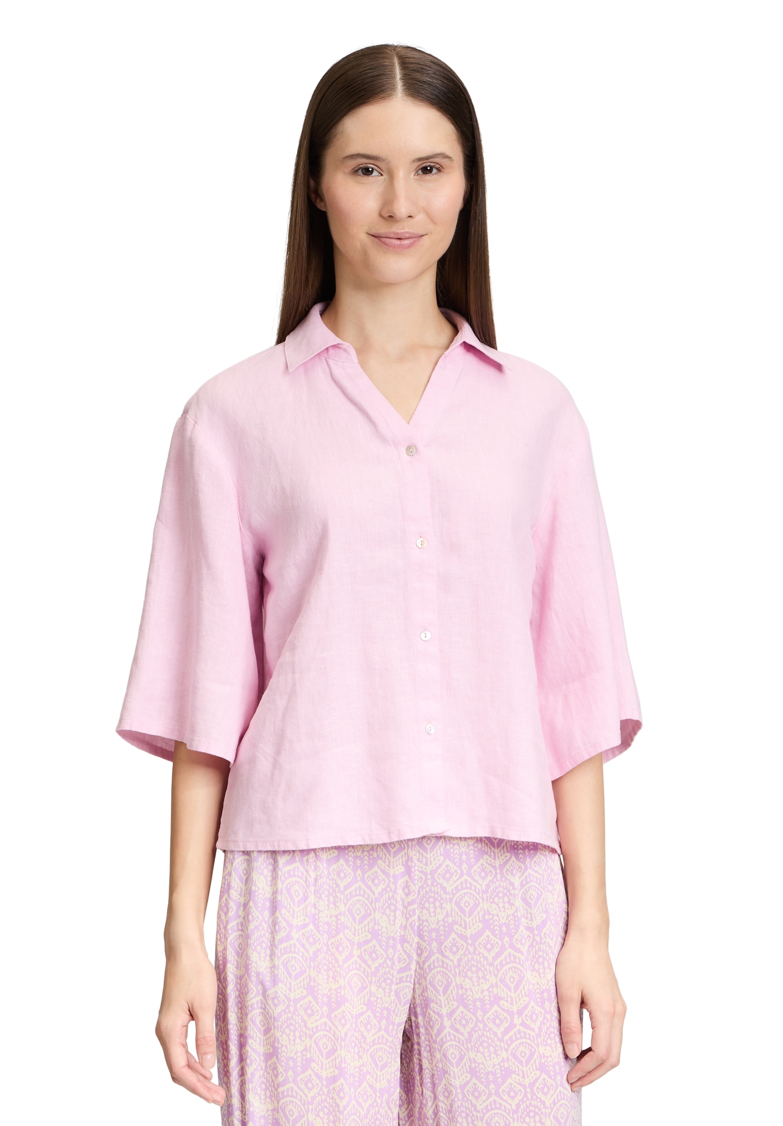 Cartoon Klassische Bluse »Leinenbluse mit Kragen«