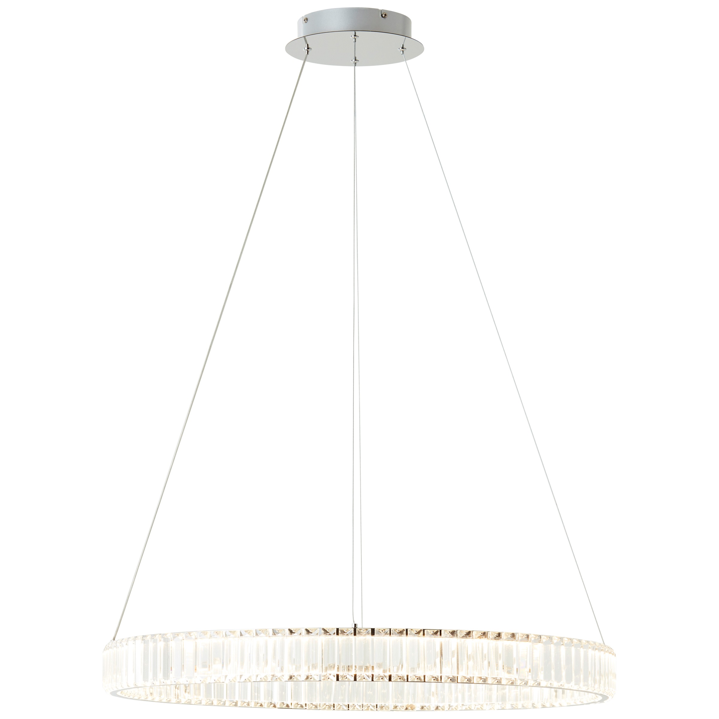 Brilliant LED Pendelleuchte »Queen«, Höhe 150cm, Ø 80cm, 6000lm, kürzbar, Aluminium/Kunststoff, chromfarben