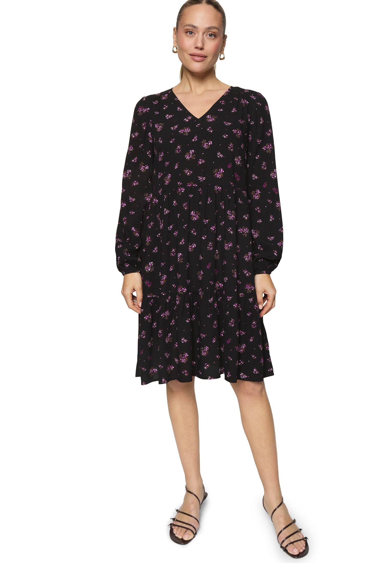Zero Midikleid »Blusenkleid mit Blumen«