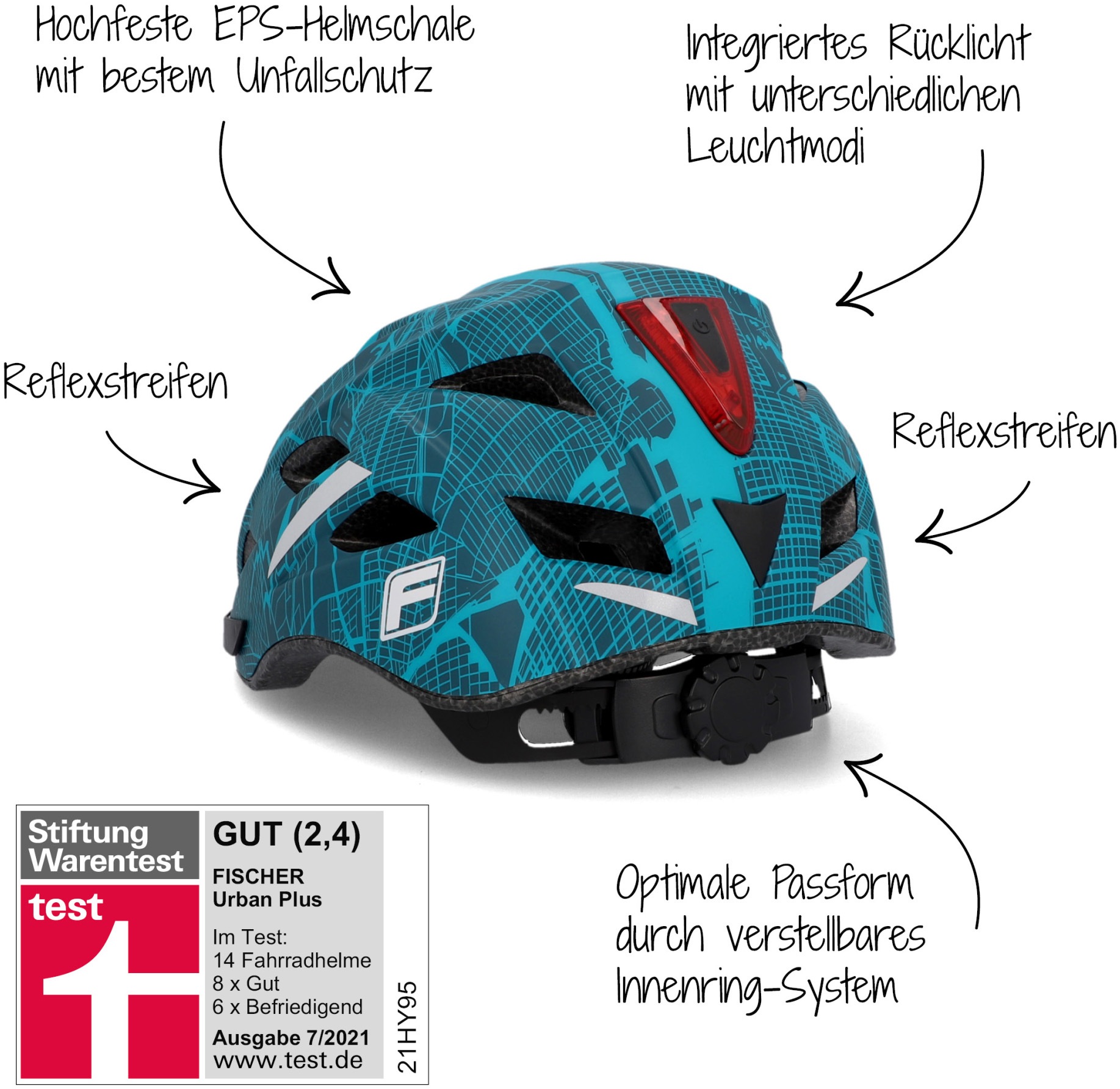 FISCHER Fahrrad Fahrradhelm »Fahrradhelm Urban Plus NY S/M«