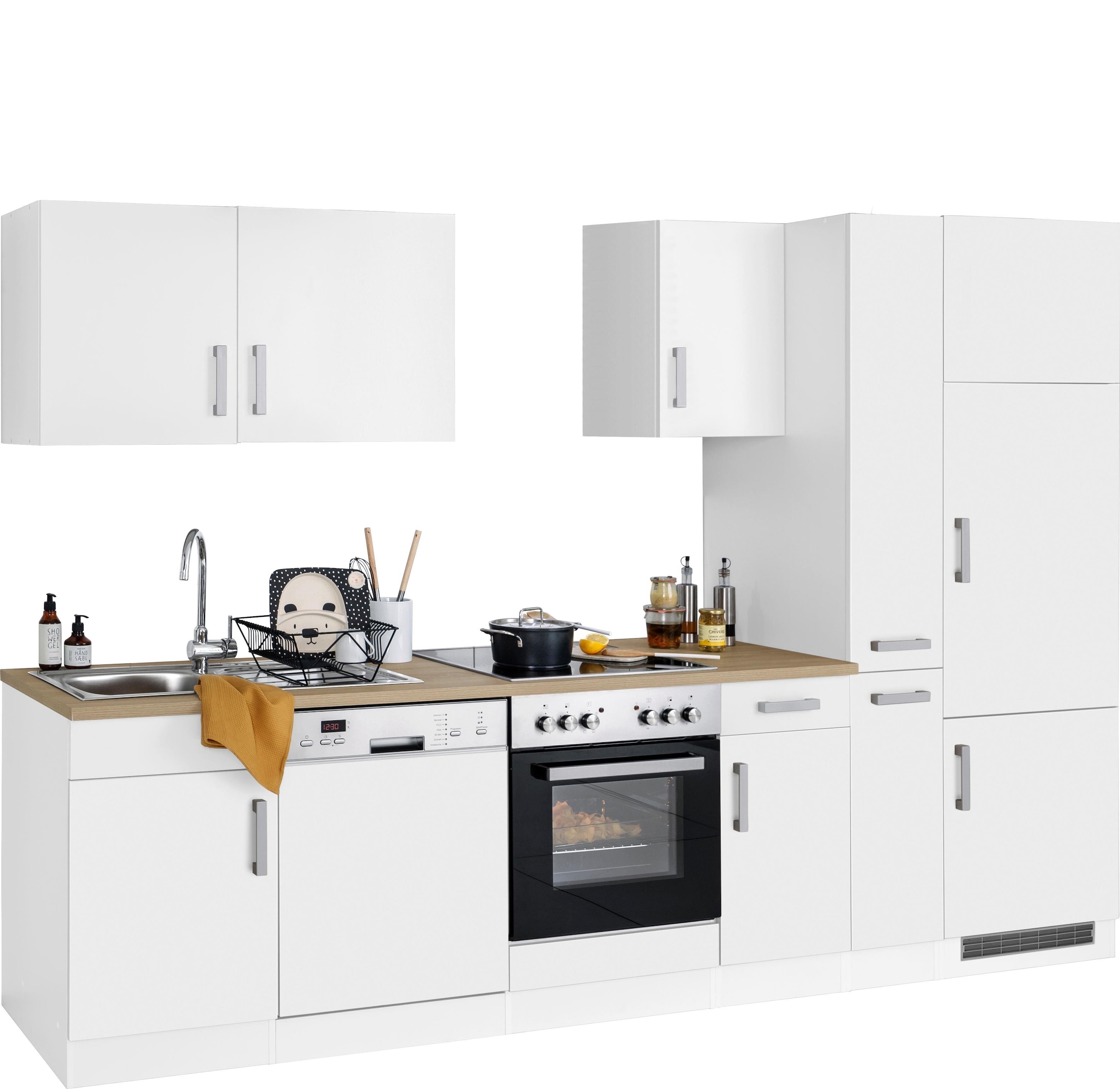 KOCHSTATION Küchenzeile »KS-Gera« Breite 300 cm, wahlweise mit E-Geräten, mit Arbeitsplatte