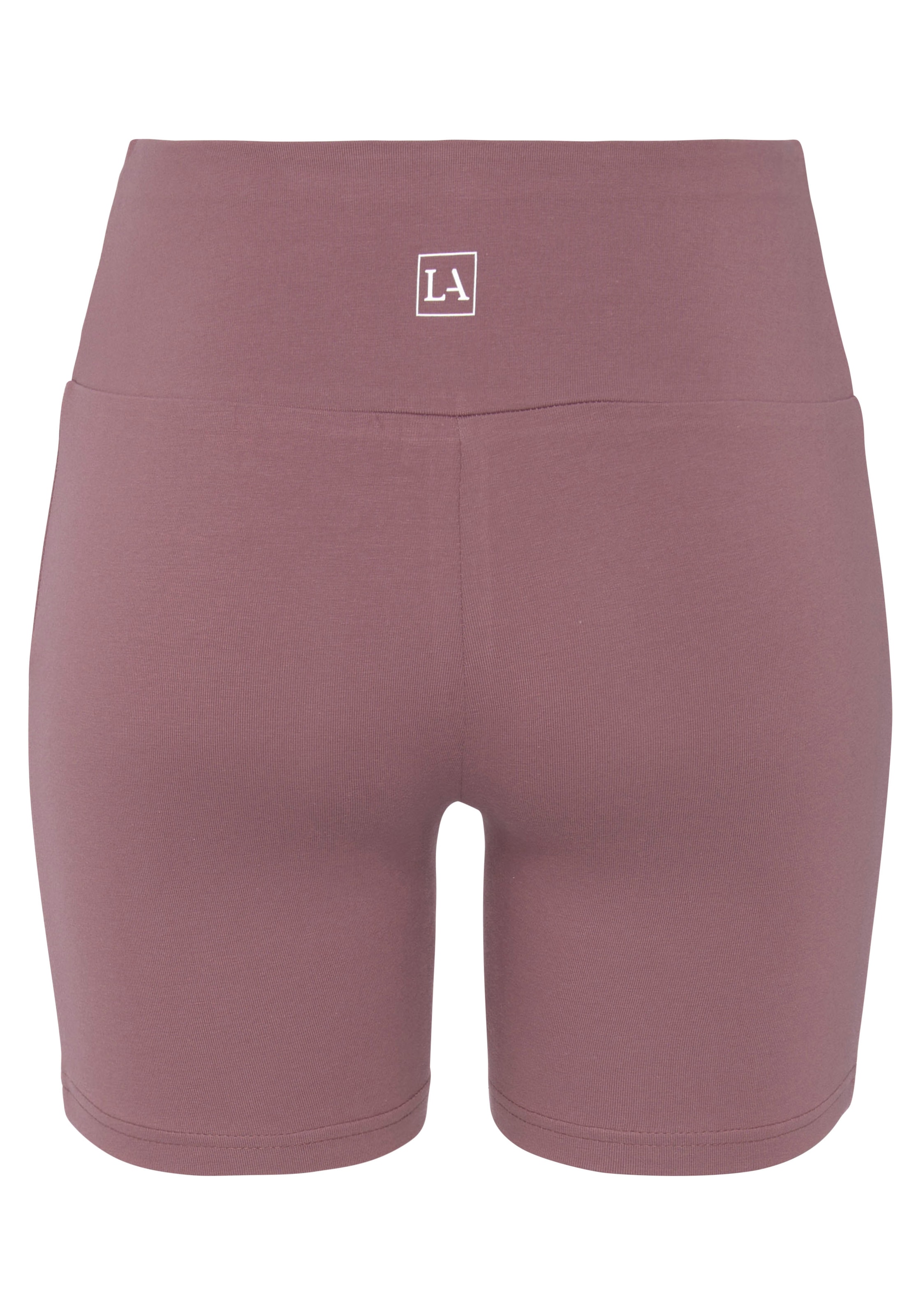 LASCANA Shorts  mit breitem Bündchen und Logodruck