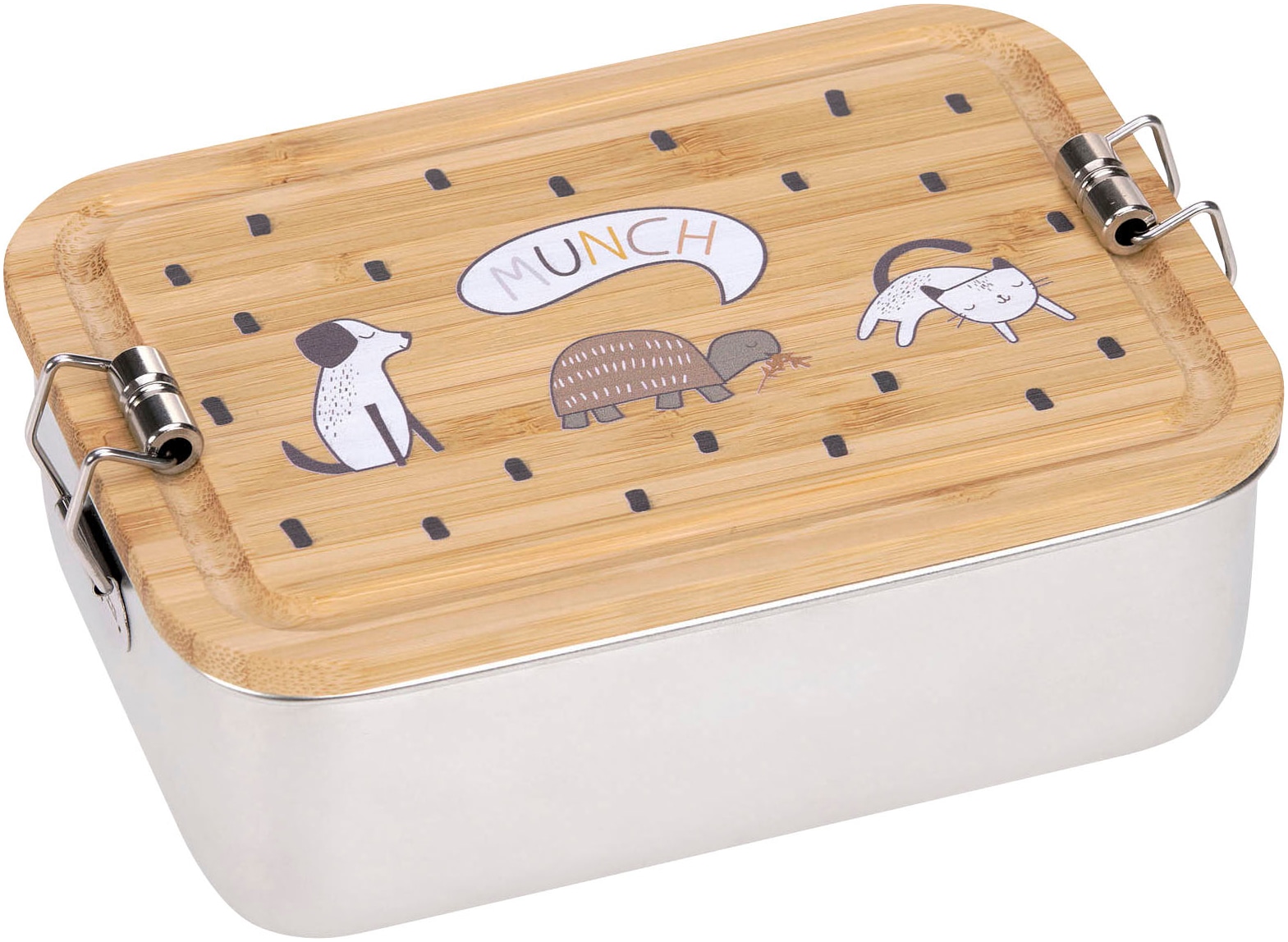 Lunchbox »Bamboo Happy Prints«, (1 tlg.), mit Holzdeckel