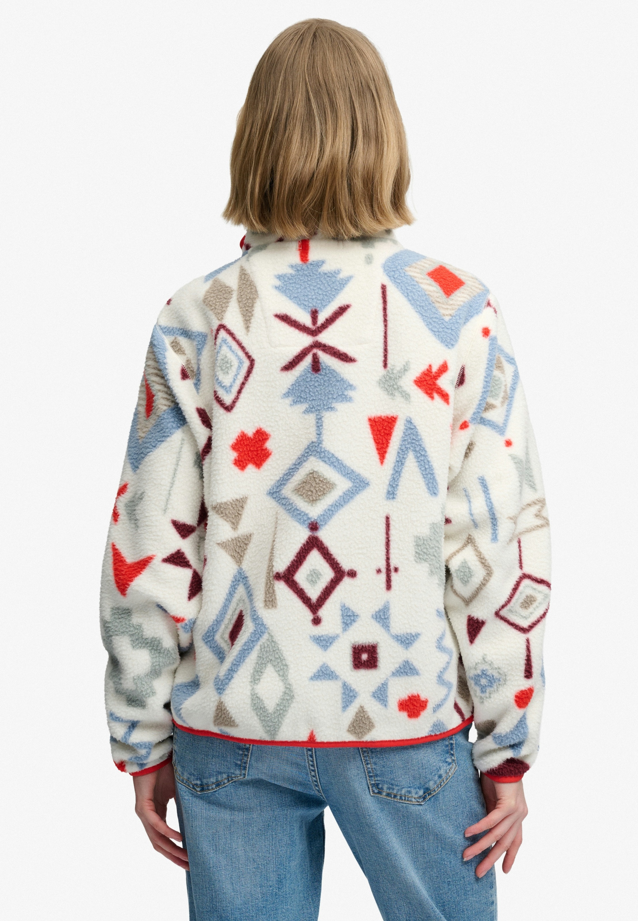 Superdry Fleecejacke »OUTDOOR PRINTED ZIP FLEECE« Slim Fit, mit Stehkragen