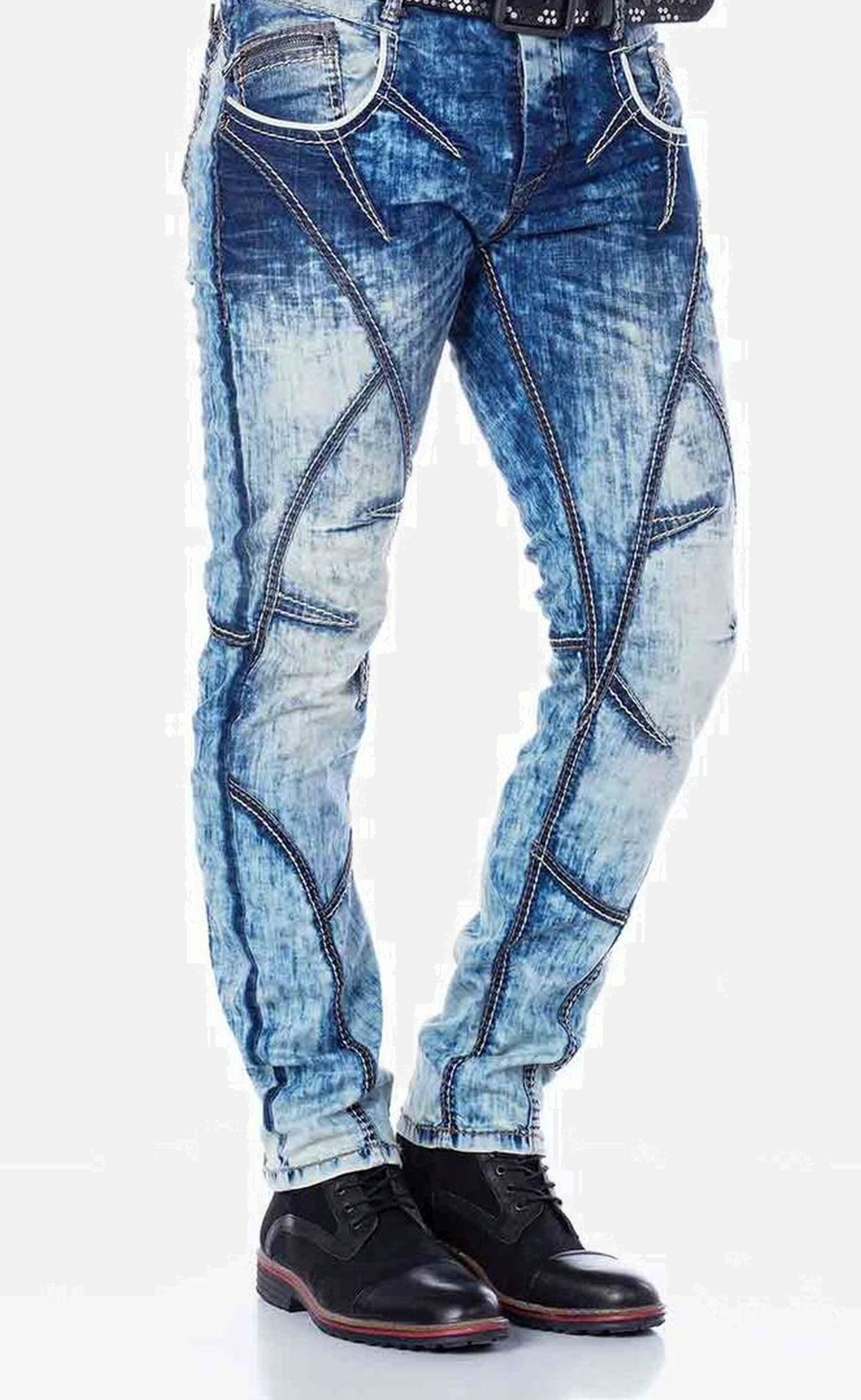 Cipo & Baxx 5-Pocket-Jeans »Cipo & Baxx Jeans« mit cooler Waschung und Ziernähten, CD269