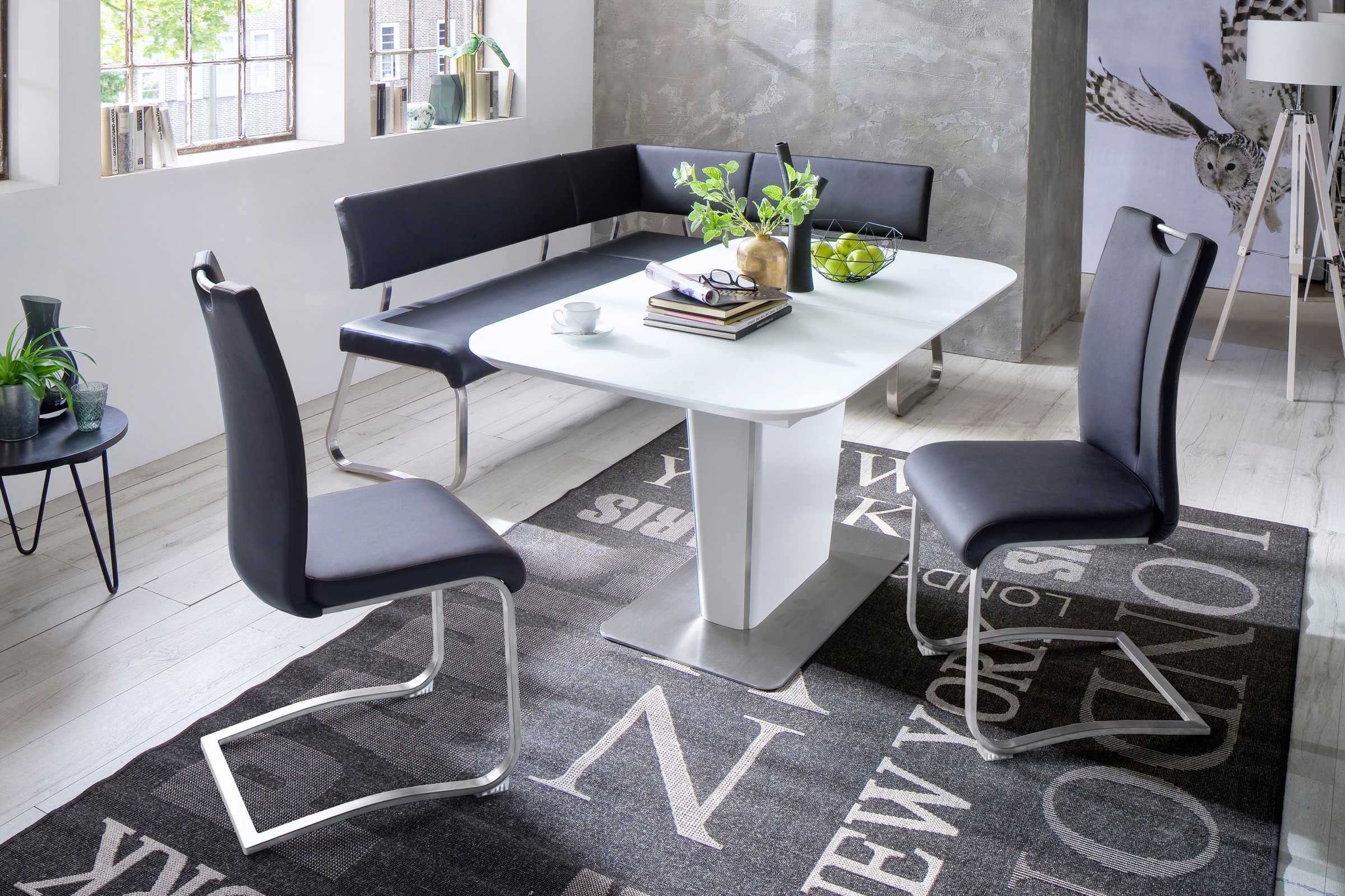 MCA furniture Eckbank »Arco«, Eckbank frei im Raum stellbar, Breite 200 cm, belastbar bis 500 kg