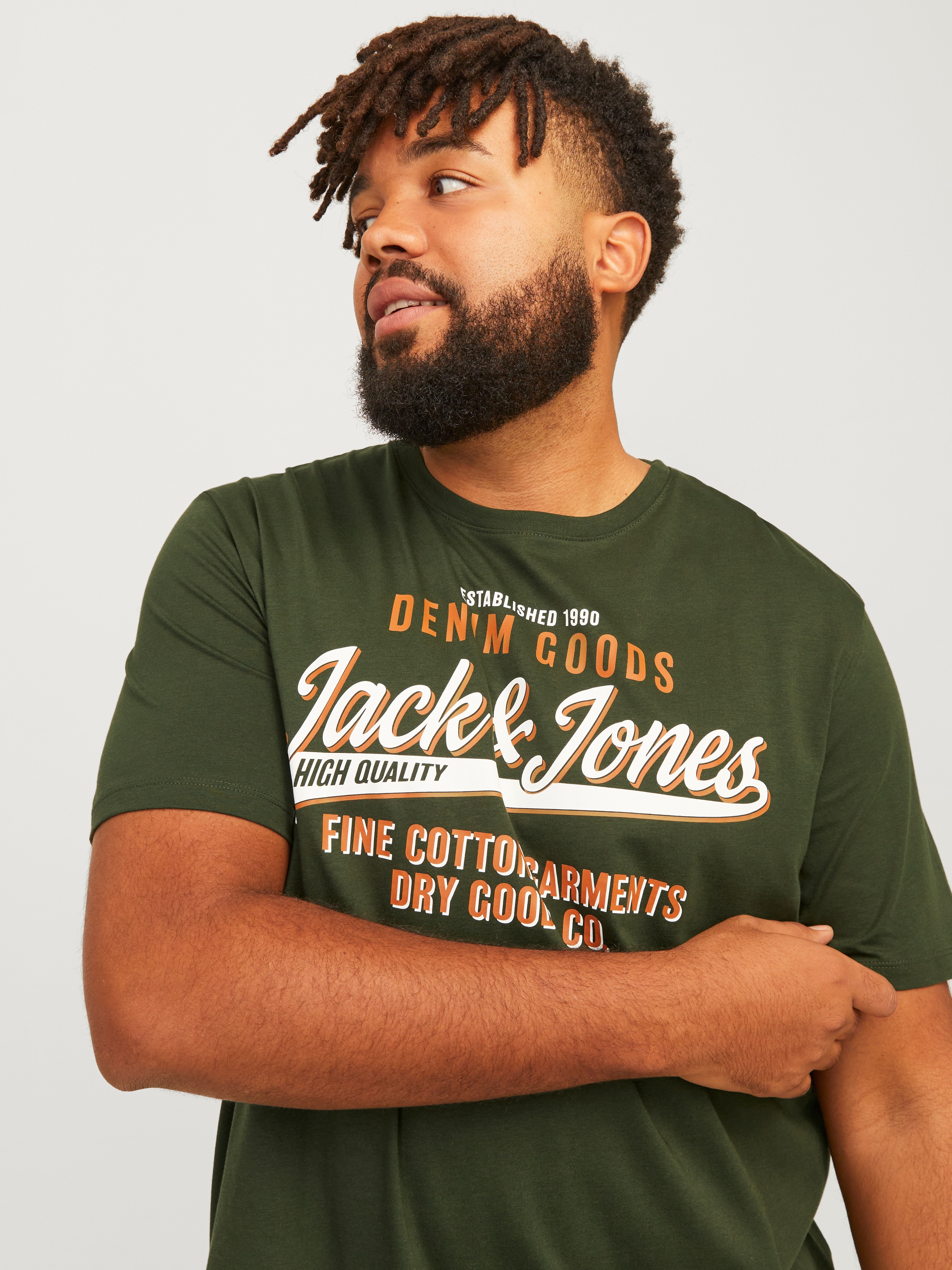 Jack & Jones PlusSize T-Shirt »JJELOGO TEE SS O-NECK 2 COL AW24 S PLS«, mit Frontprint