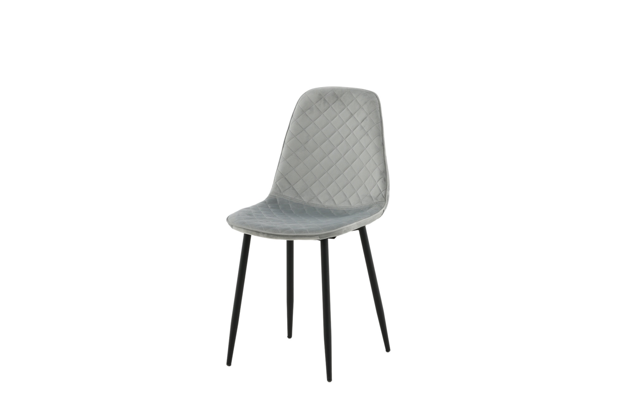 Venture Home Esszimmerstuhl »Polar Diamond, 2er-Set Esszimmerstühle in Grau-Samt, 150 kg belastbar« () 2 Stk.Polsterstuhl, Samt-Bezug, Metallbeine, Diamantsteppung, edel