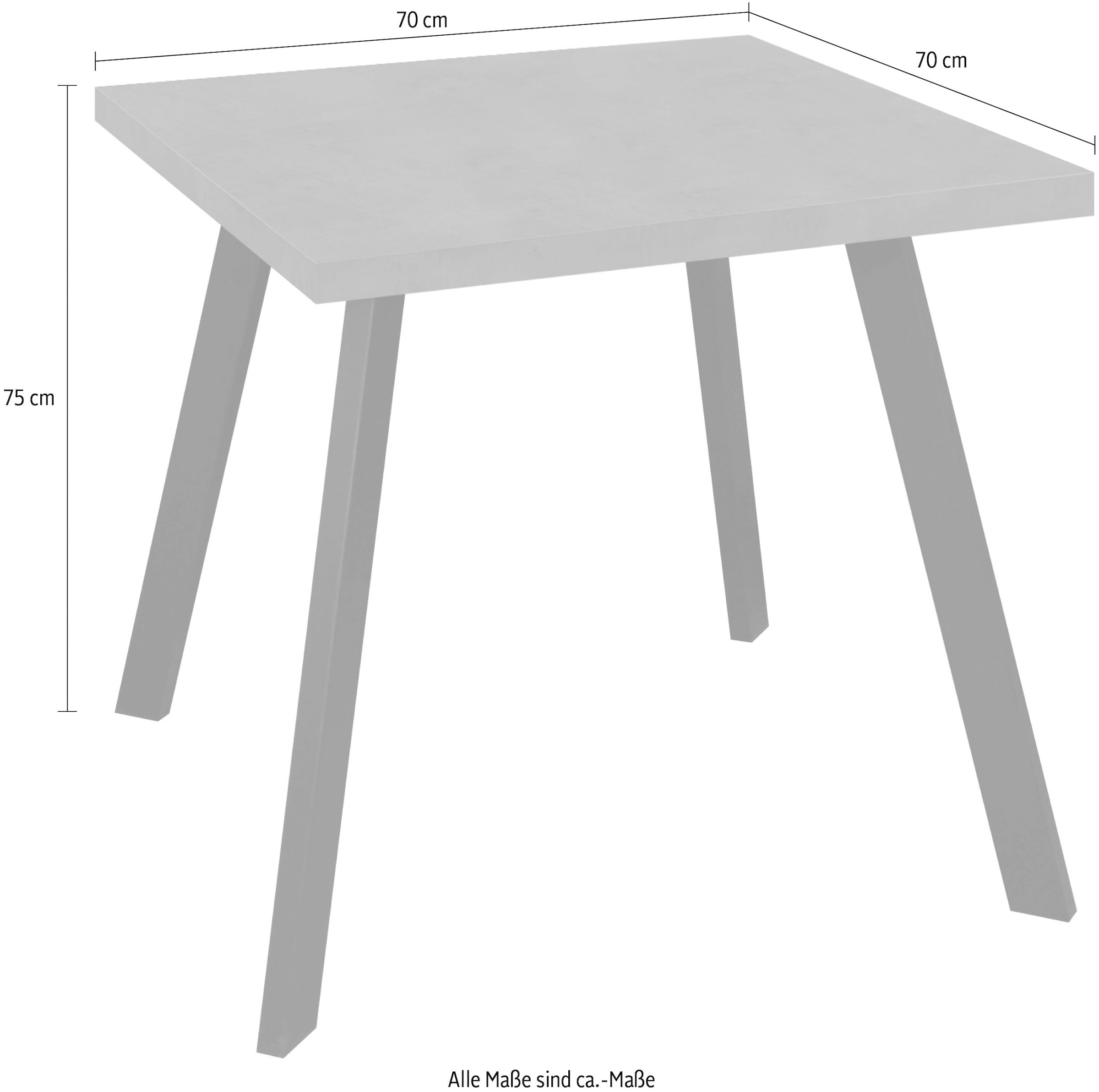 Mäusbacher Bistrotisch »Big Bistro Metall« Eckige Platte BHT 70x75x70 cm