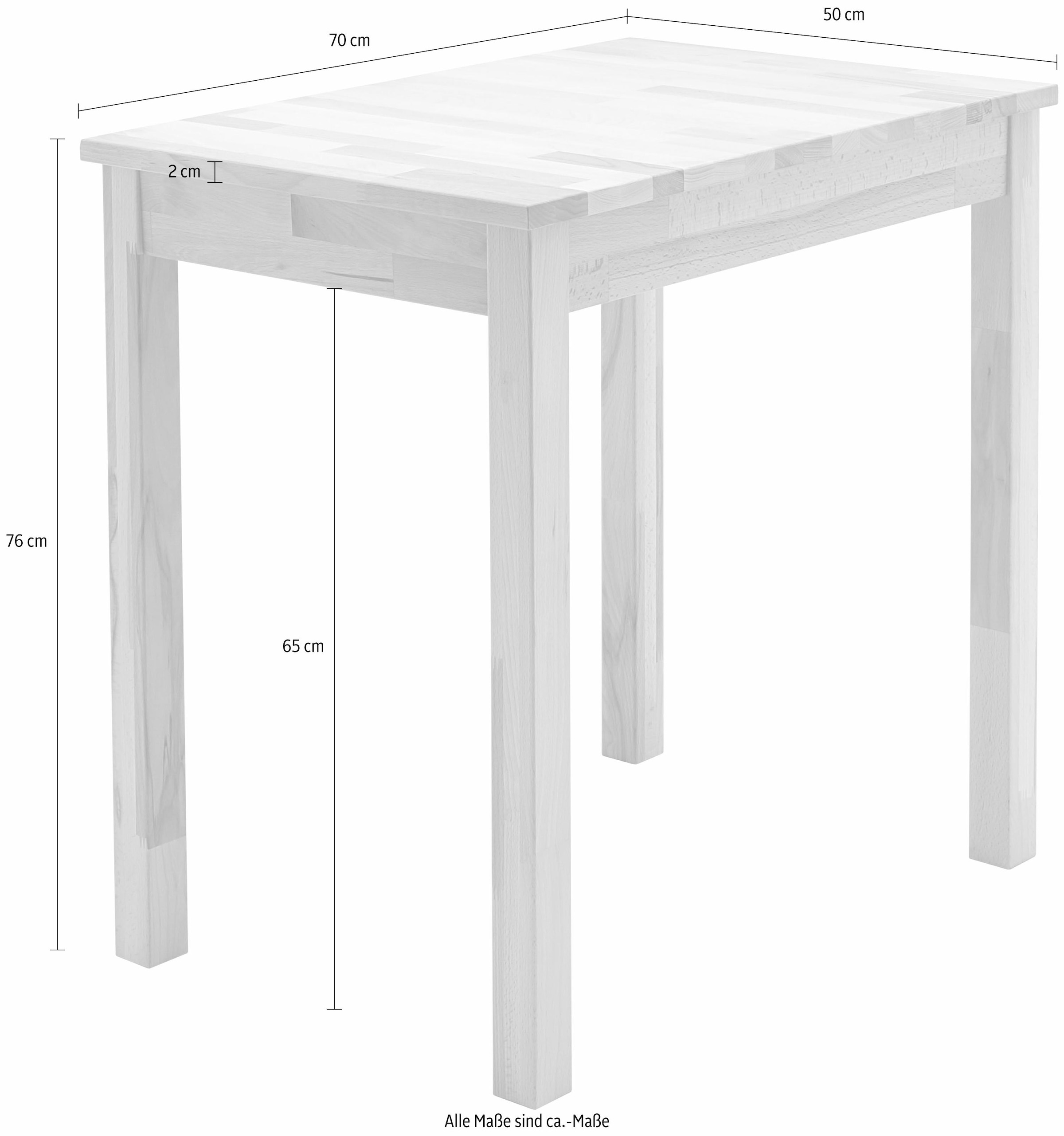 MCA living Esstisch »Alfons, TOPSELLER!«, (Esstisch, Küchentisch), Massivholztisch in Wildeiche geölt, belastbar bis 50 kg