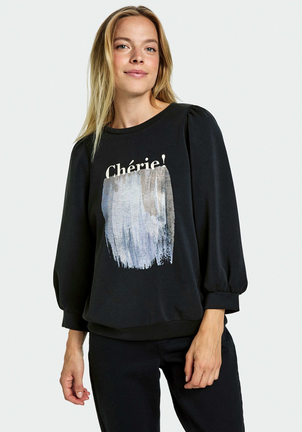 Taifun 3/4-Arm-Shirt mit Statement Druck