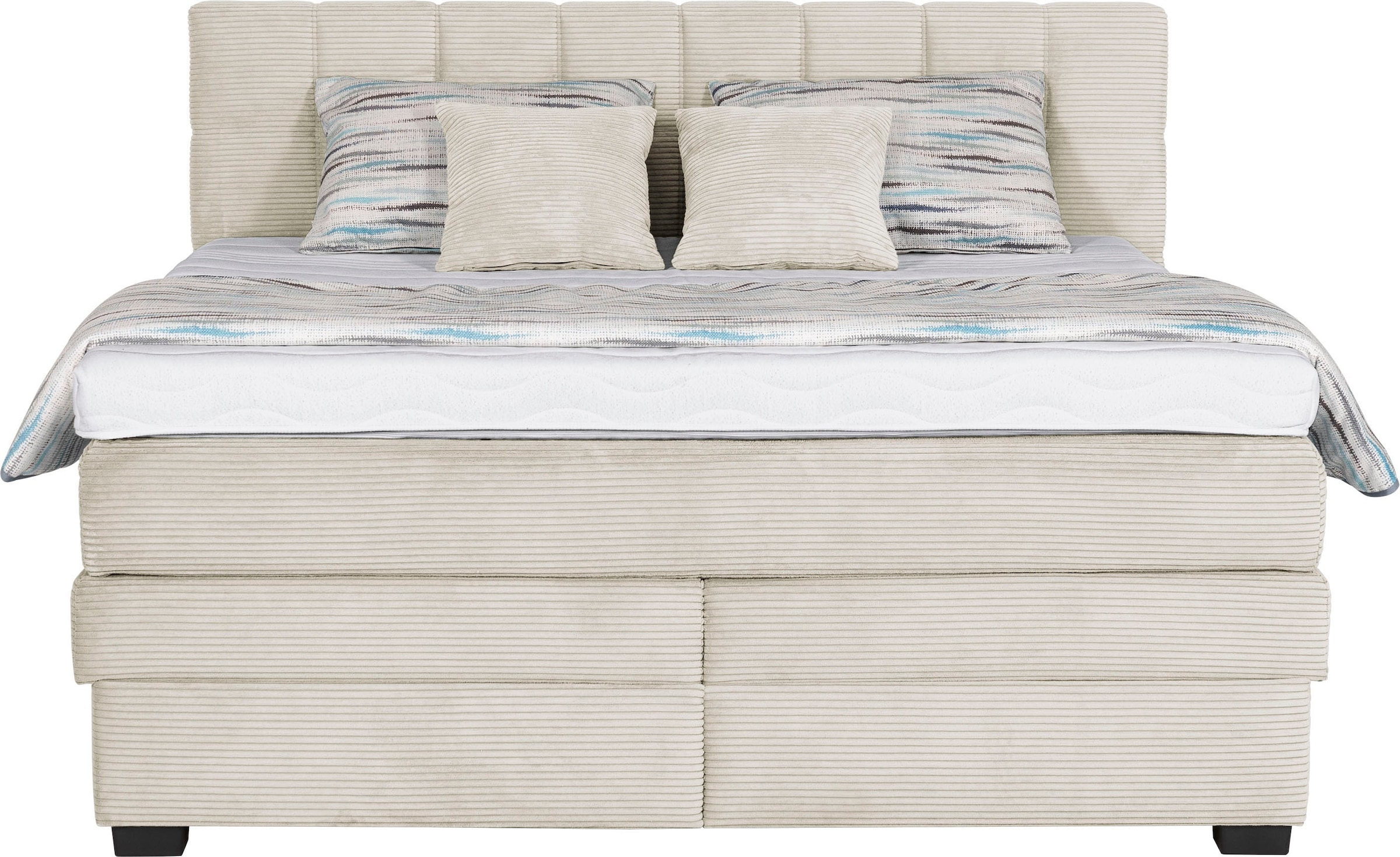Die PlanBar Boxspringbett »OC-ON21088« inkl. Matratzen u. Bonellfederkern Unterbau, Stauraum, 160/180x200cm