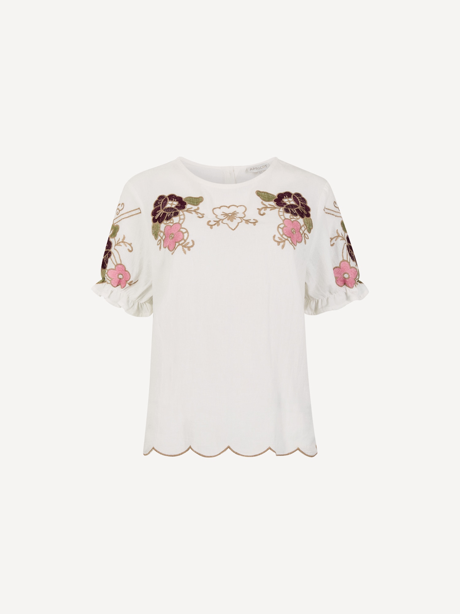 Apricot Spitzentop »Baumwolltop mit Blumenstickerei« mit Rüschenärmeln